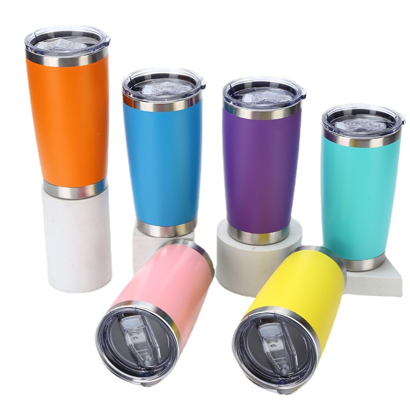 2023 New Design 20oz Double Wall 304 Stainless Steel Insulated Tumbler With Folding Straw And Brush 5