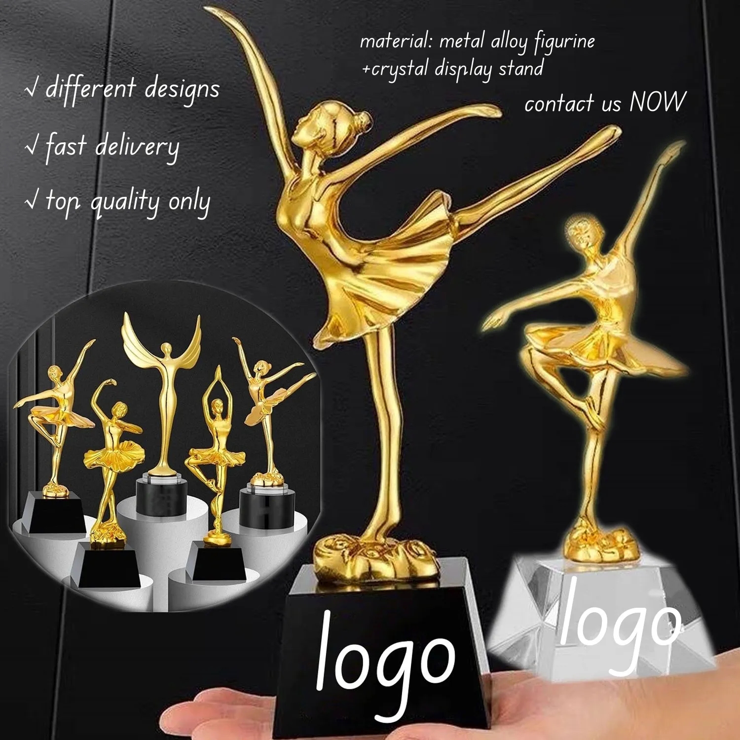 Winner Crystal Dance Trophy Ballet Award for Kids Prom Prize 7