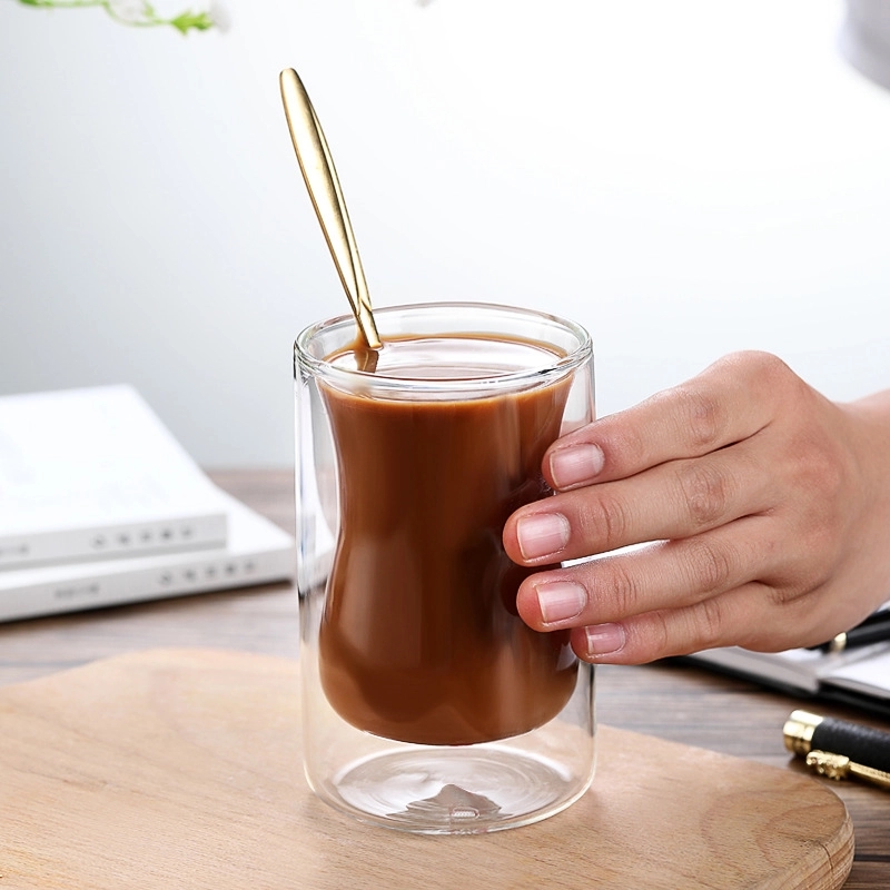 Custom 10 oz Double Wall Glass Coffee Mugs 4
