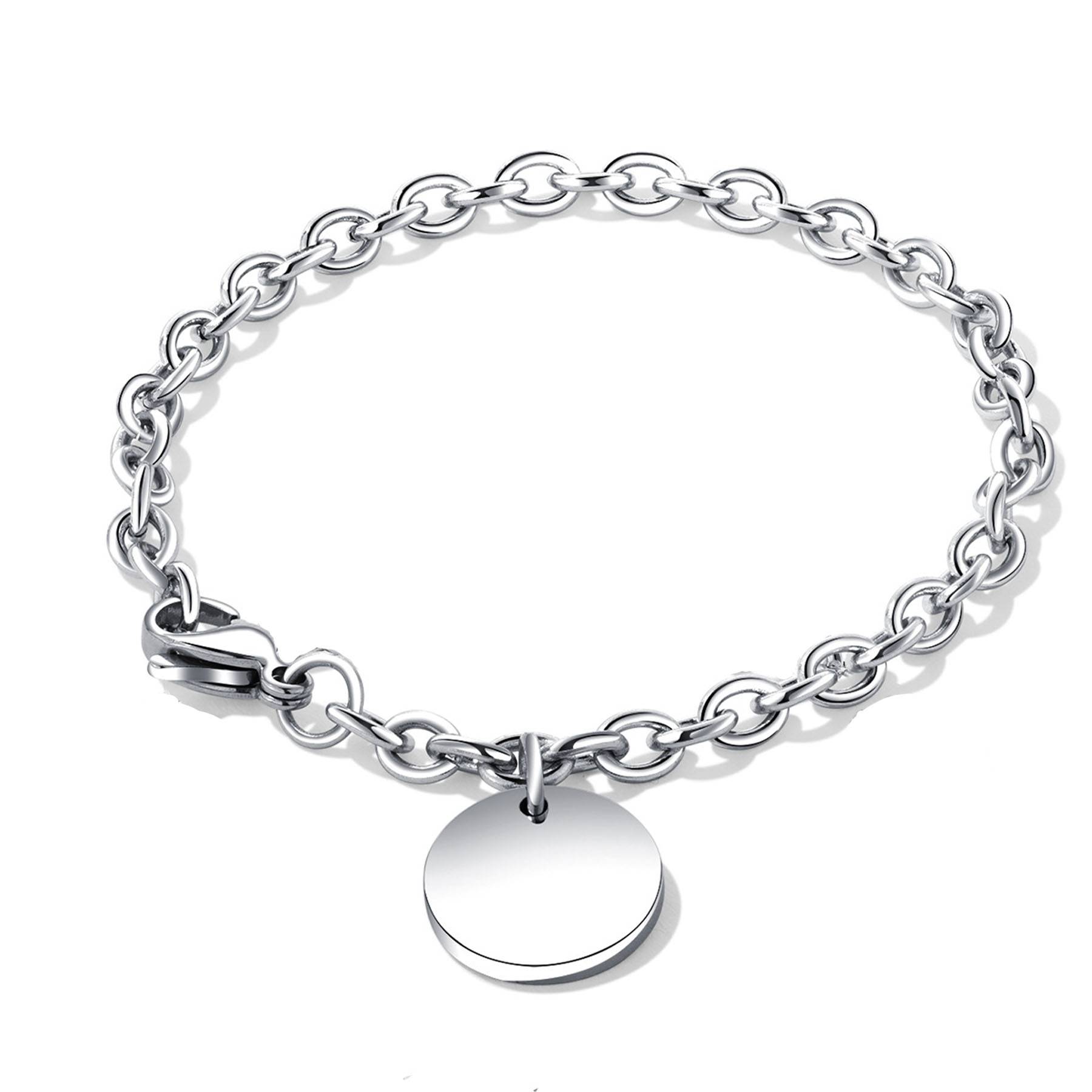 Round engraved titanium steel bracelet 3