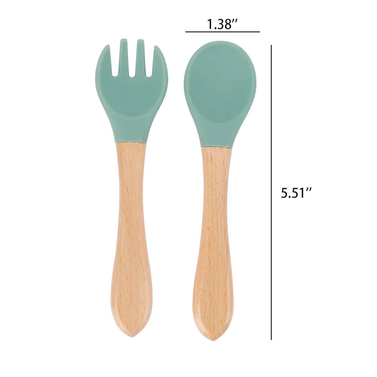 Baby Feeding Spoons w/ Soft Curved Silicone Tips for Infants 3