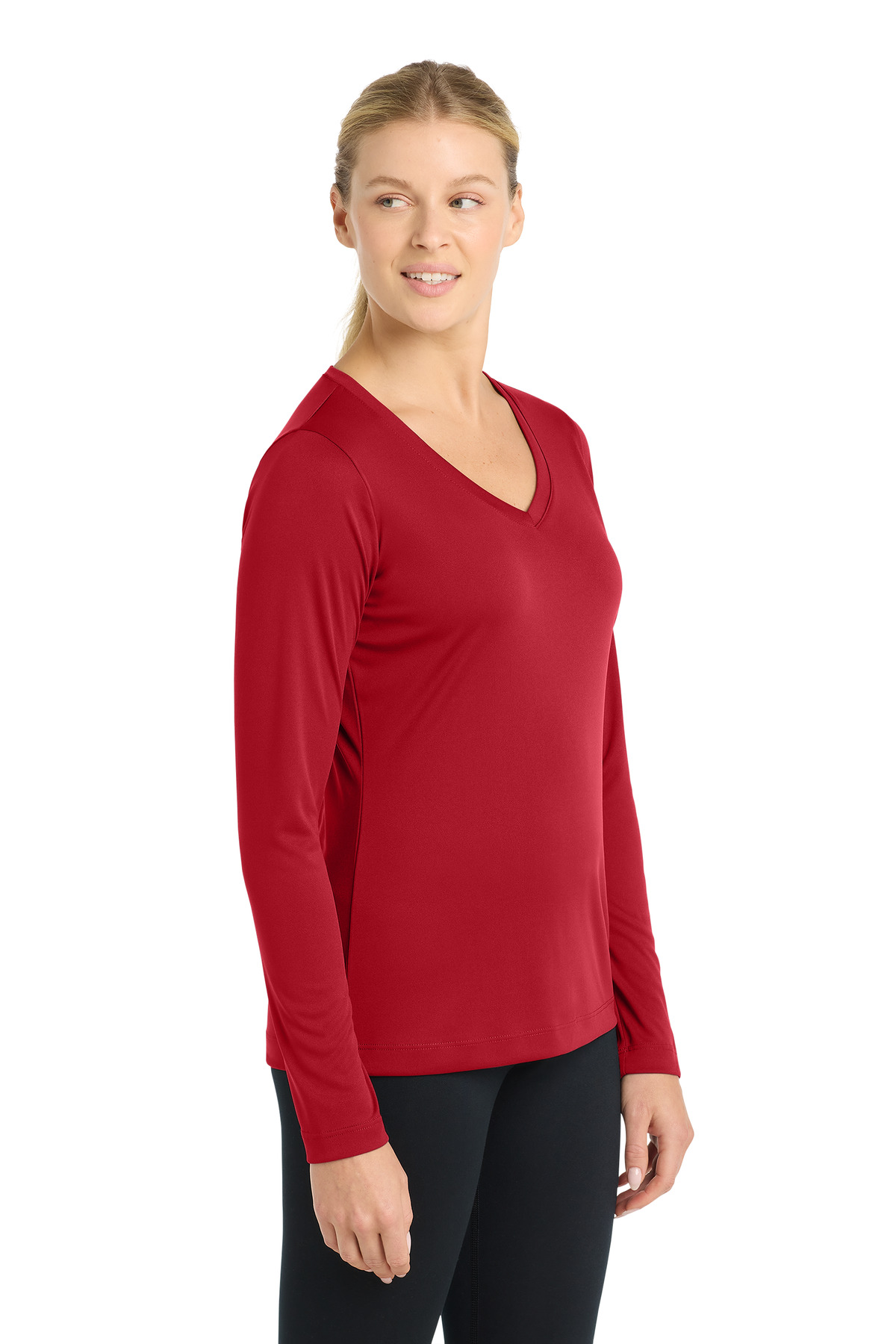 Sport-Tek Women's Long Sleeve PosiCharge Competitor V-Neck Tee. LST353LS 10