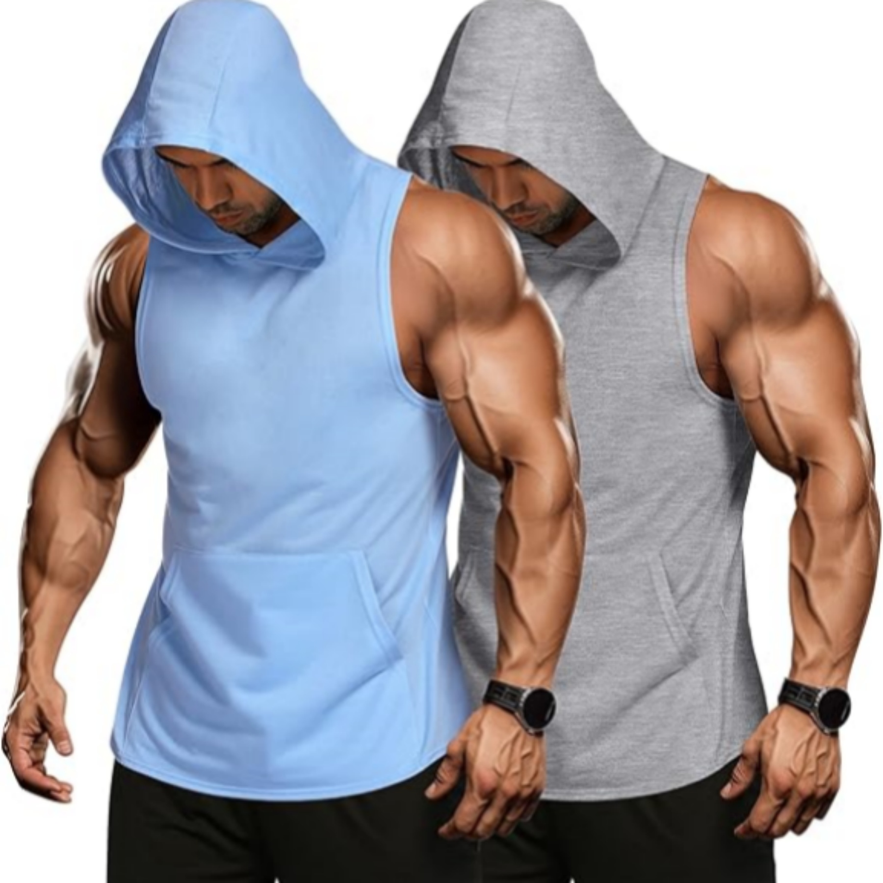 Workout Hoodie Muscle Fitting Sleeveless Shirt 4