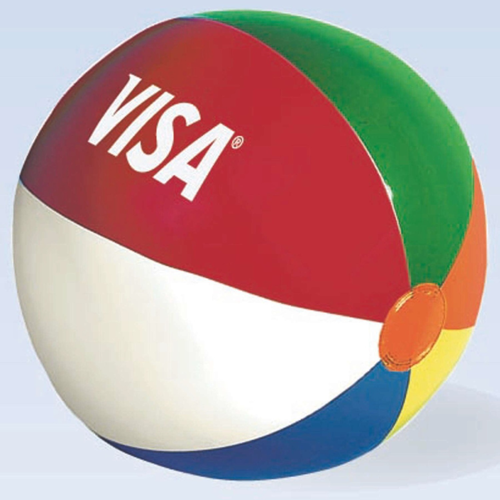 Inflatable Mini Beach Ball with Multi-Colored Panels - 4.5" 1