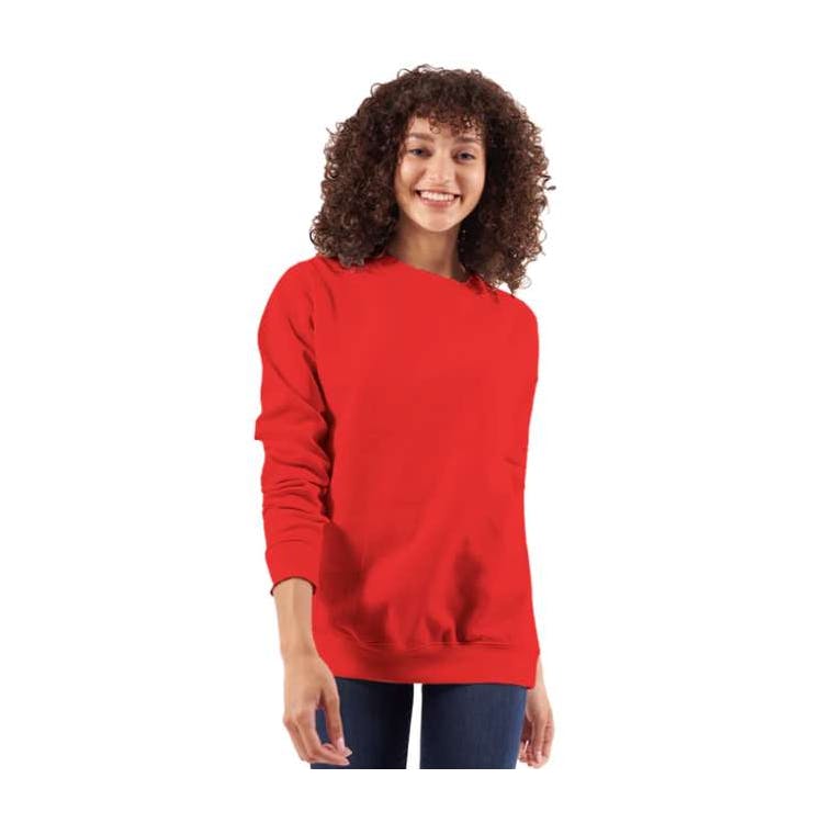 Adult Crewneck Sweatshirts - Red S-XL 2
