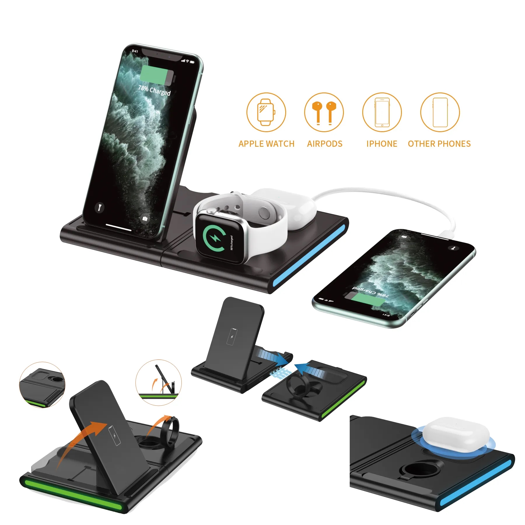 4 in 1 Wireless Charger Station 15w 4