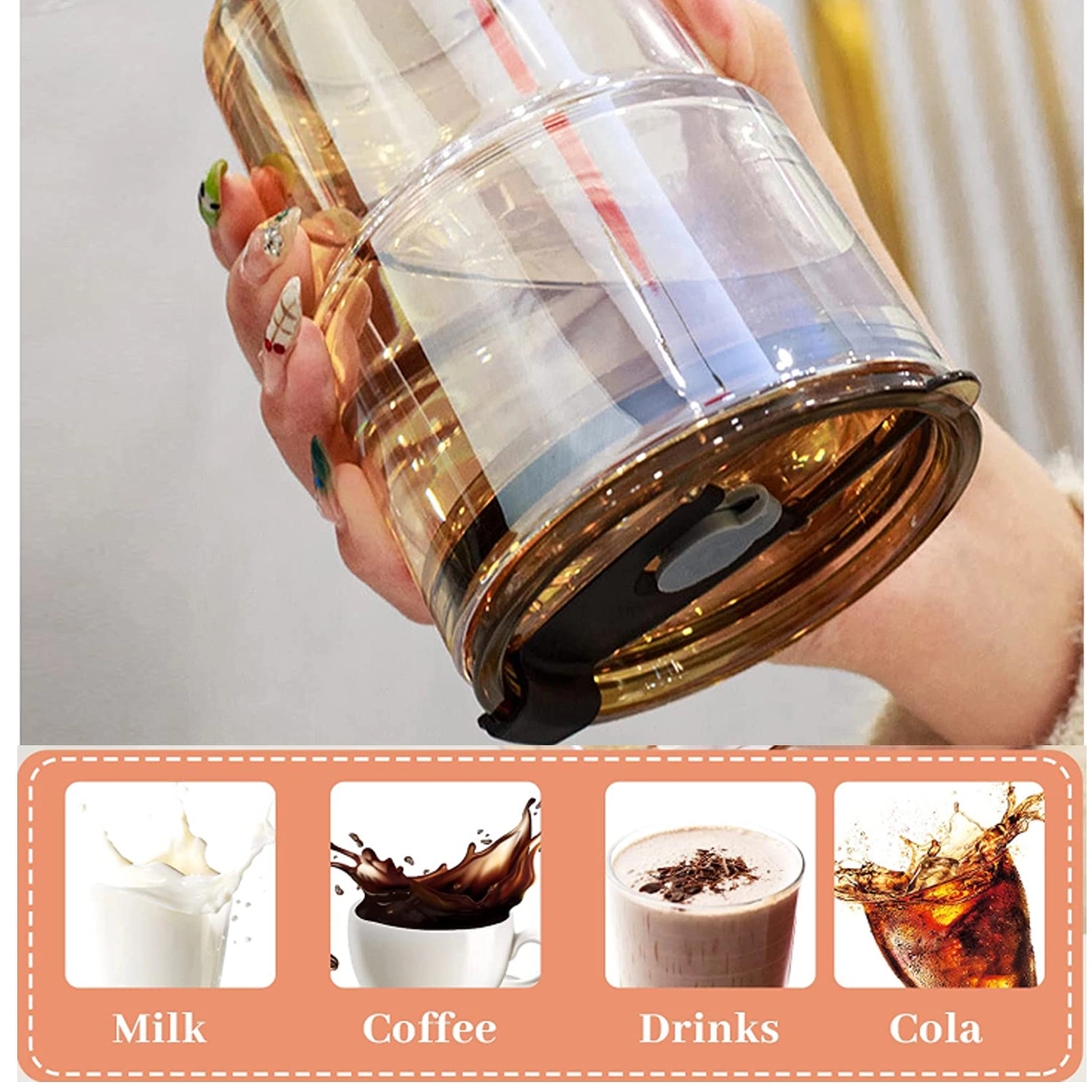 16Oz Glass Water Bottle With Lid Leather Protective Sleeve 2