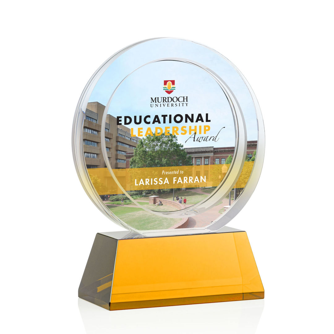 Templeton VividPrint™ Award on Base - Amber 10