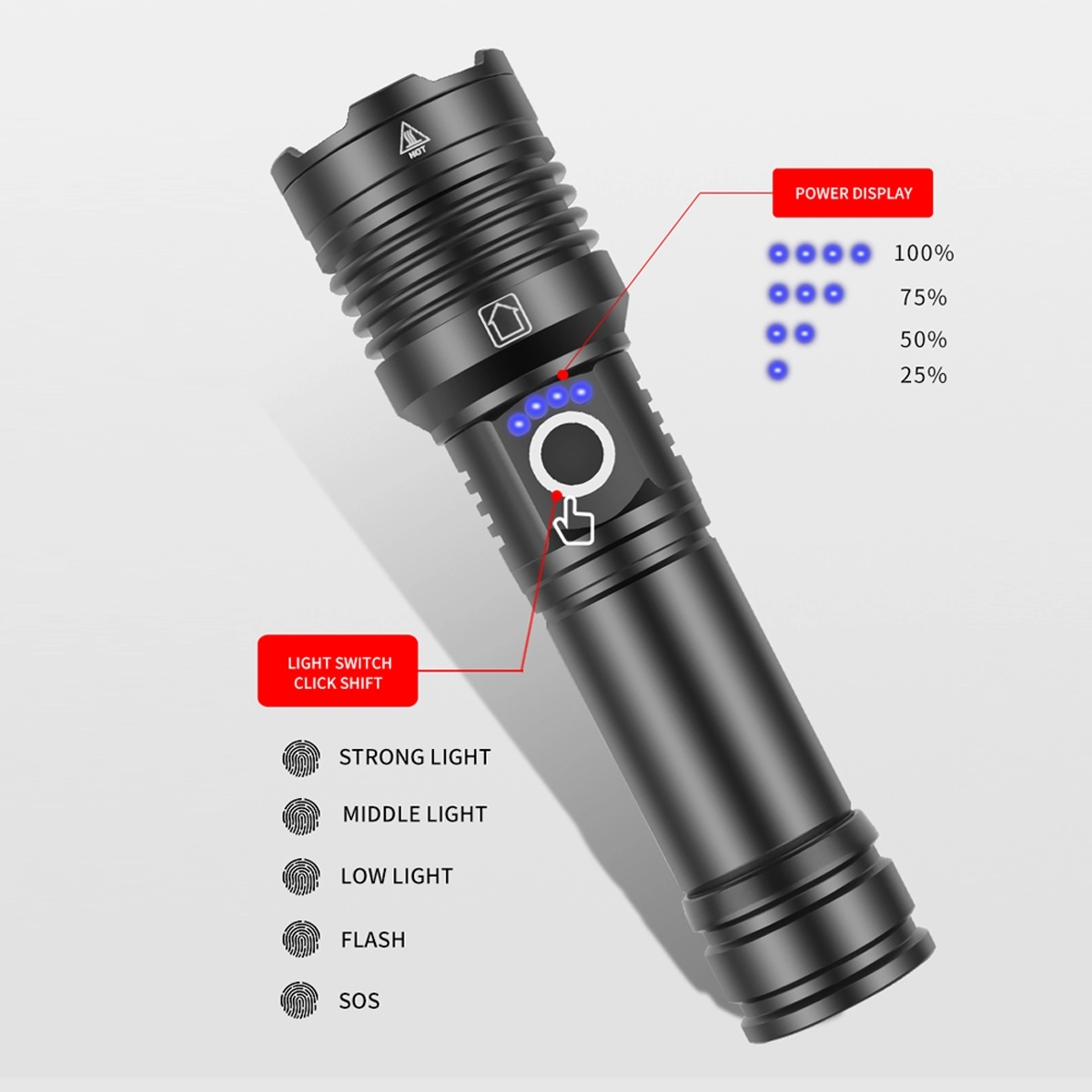 Zoomable Waterproof Led Flashlights 6