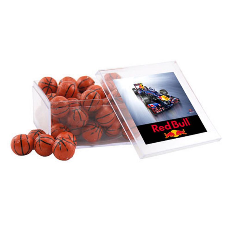 Acrylic Box with Chocolate Basketballs 1