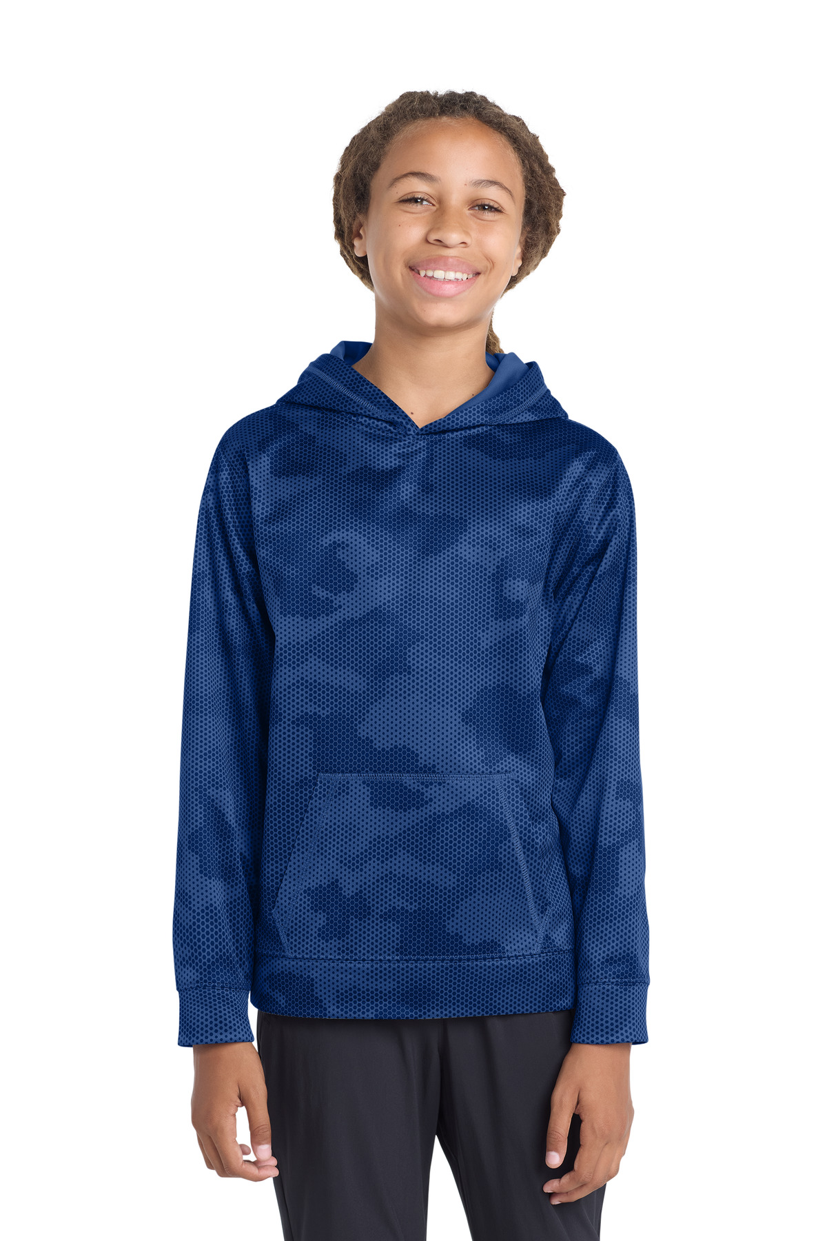 Sport-Tek Youth Sport-Wick CamoHex Fleece Hooded Pullover. YST240 4