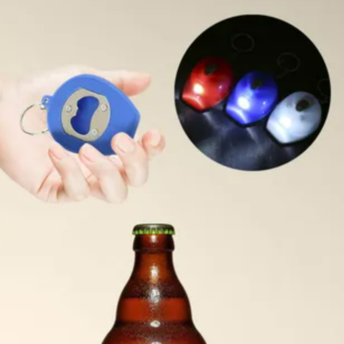 Custom Hard Hat Bottle Opener LED with Keychain 8