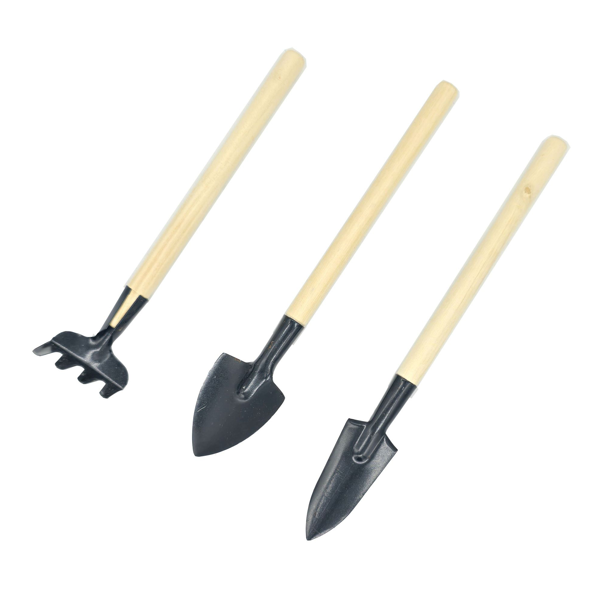 Three Piece Garden Tool Set With Wood Handle 4