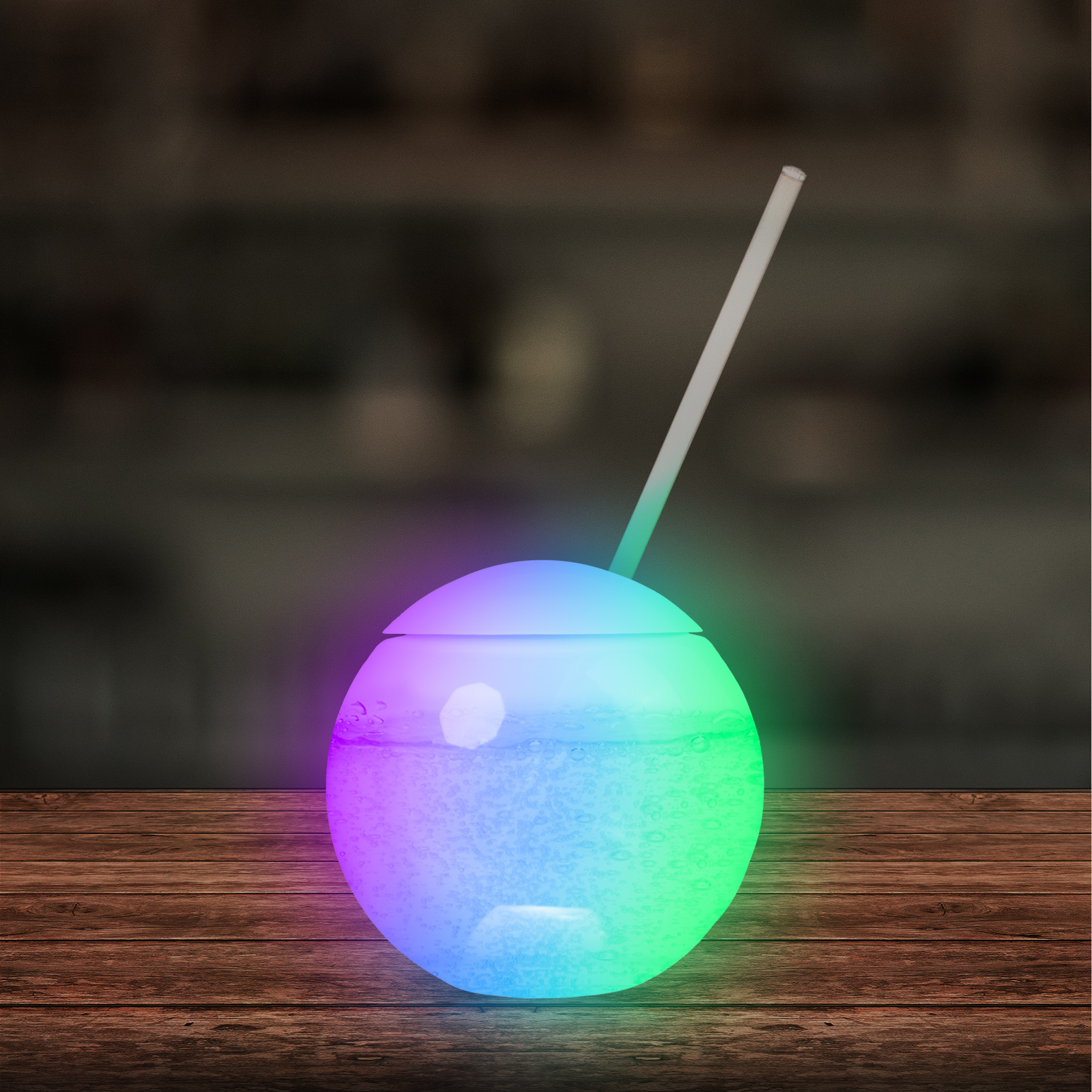 20oz Multicolor LED Ball Tumbler with Straw 1