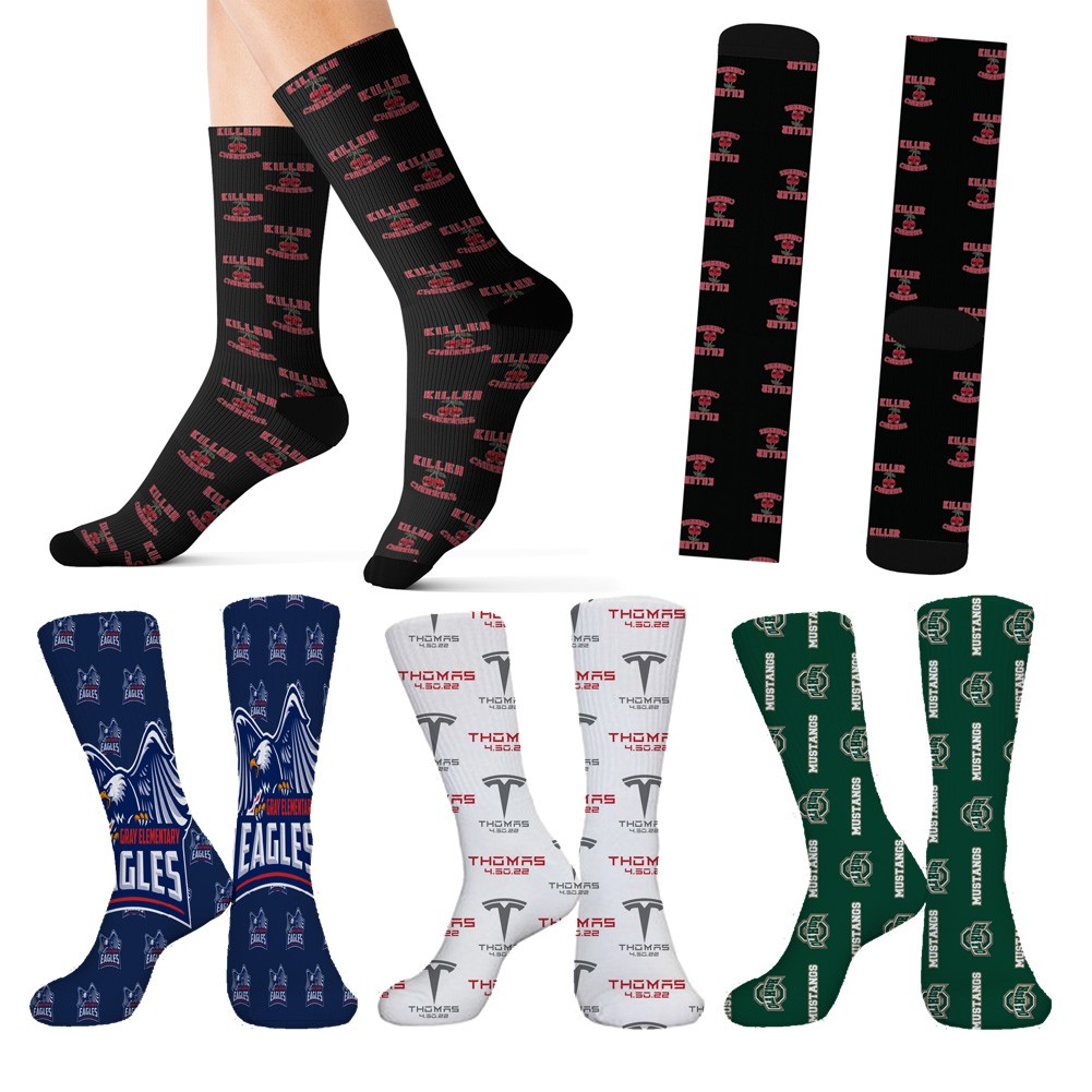 Custom Dye Sublimation Dress Socks 2