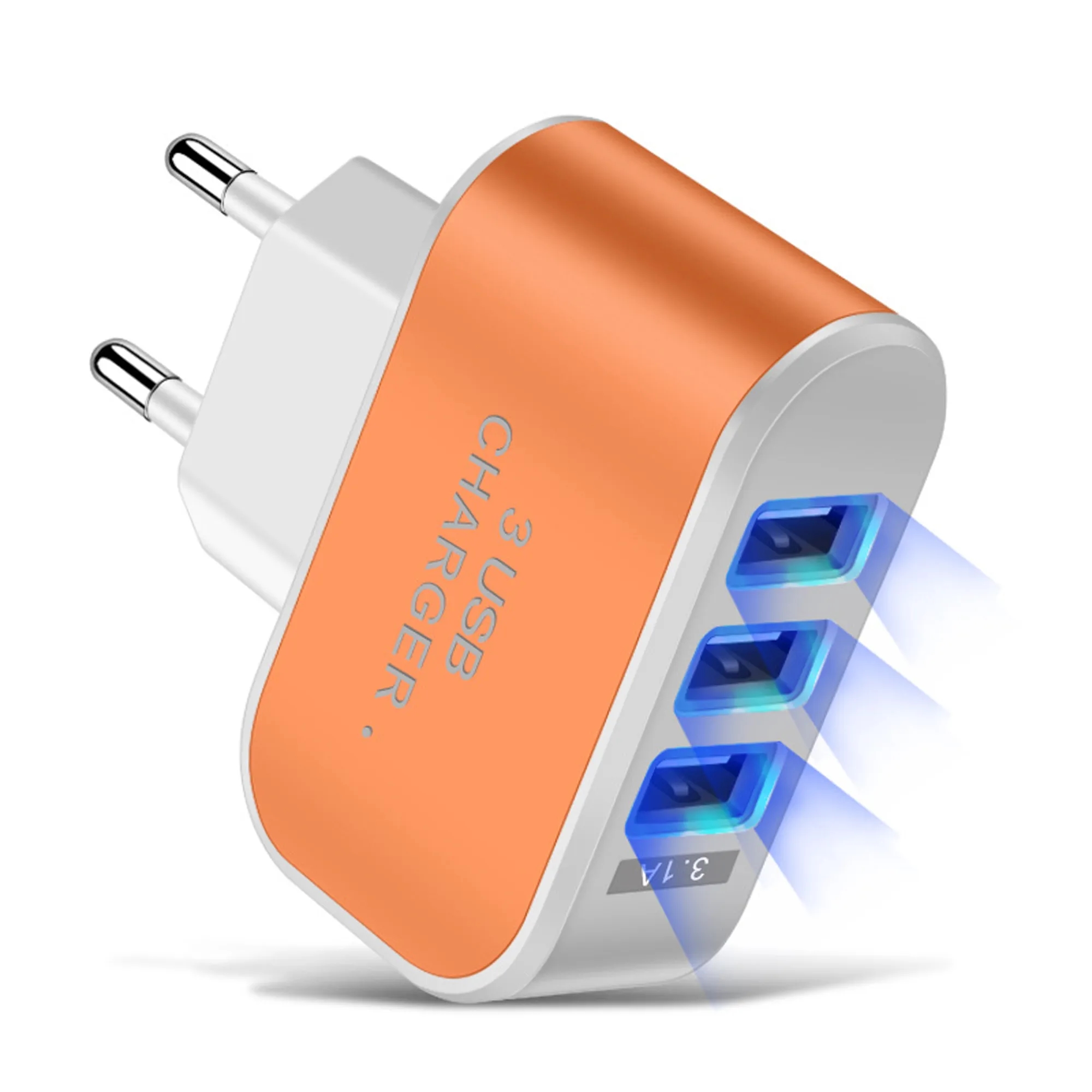 3 Hole USB LED Hotel Charger Plug
