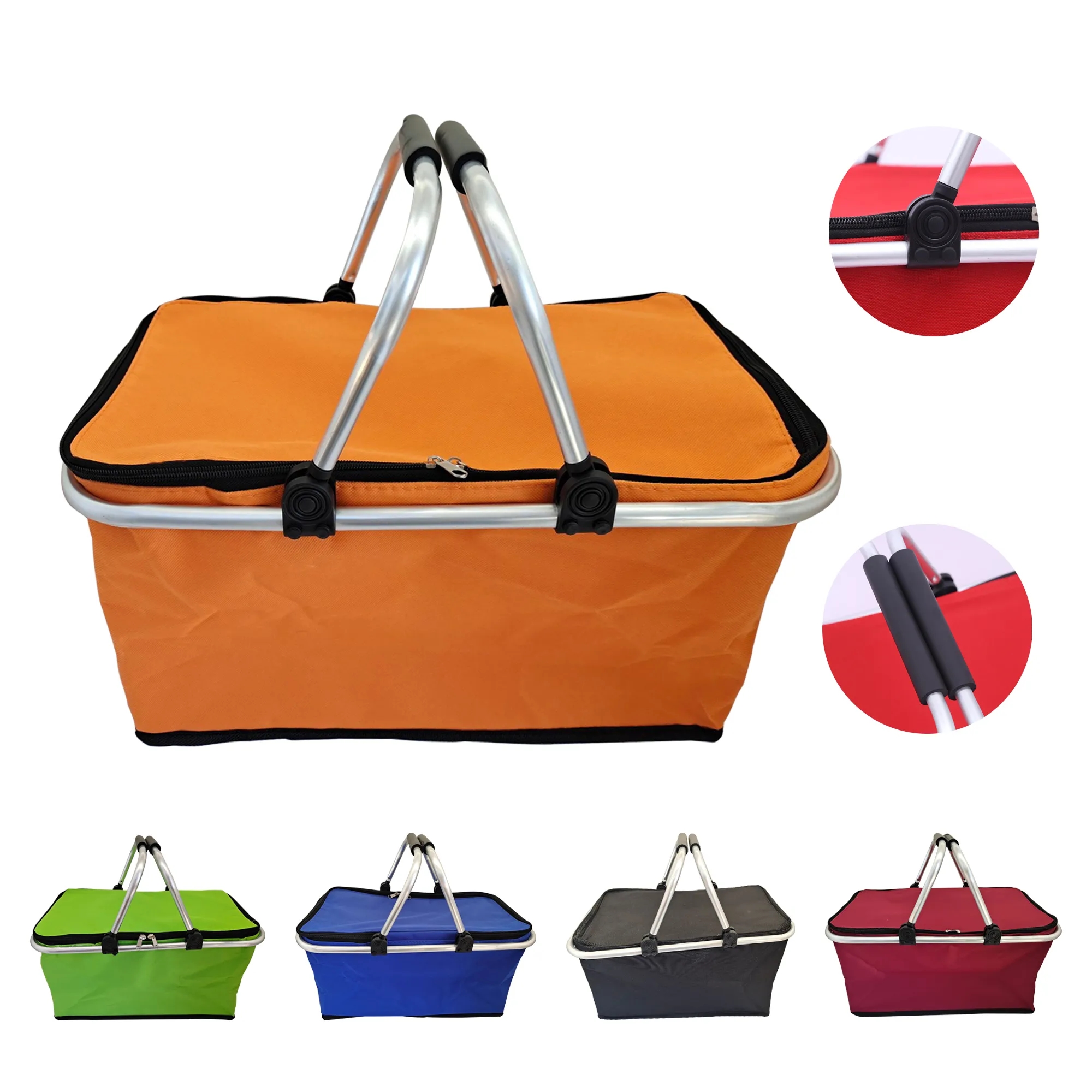 Aluminum Picnic Basket With Two Handles