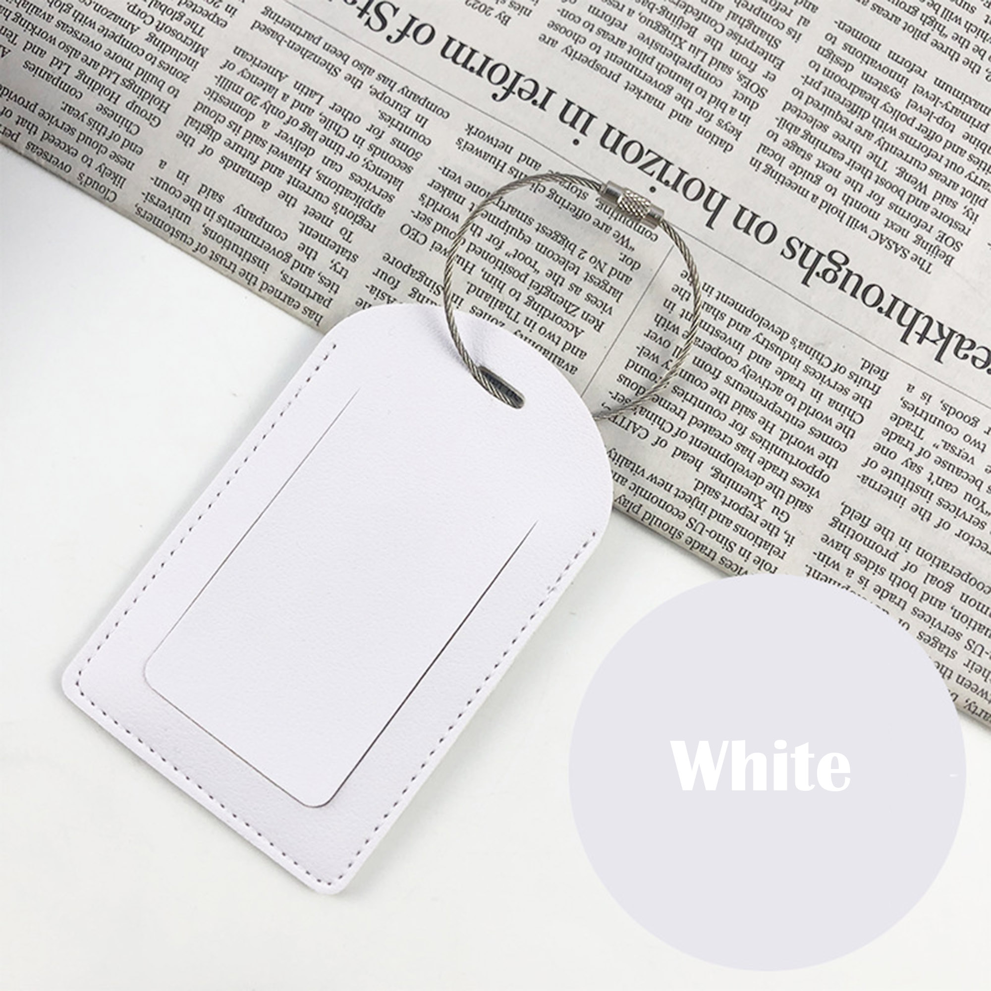 PU Leather Luggage Tags with Metal Loop 13