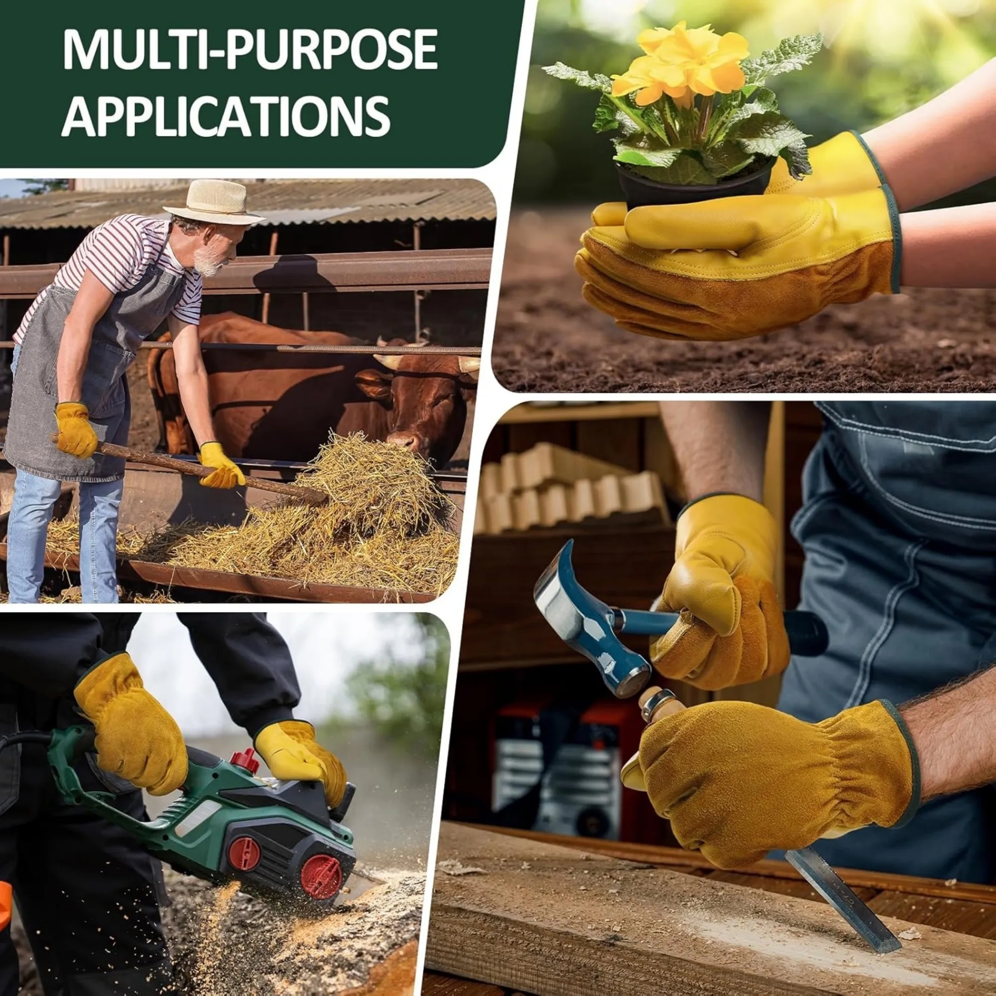 Premium Grain Cowhide Work Gloves 2