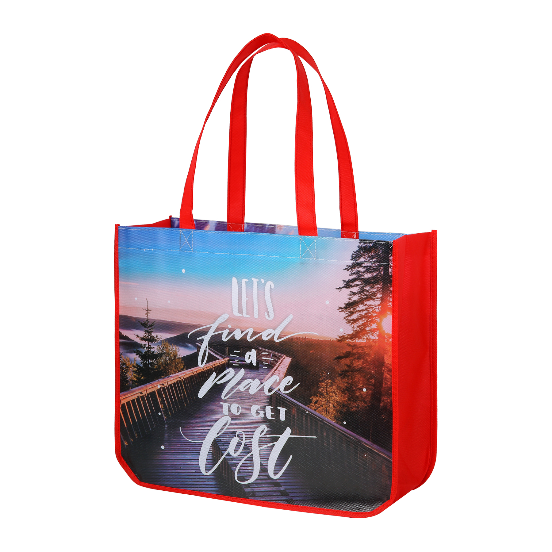 Extra Large Full Color Laminated Curved Bottom Tote Bag 2