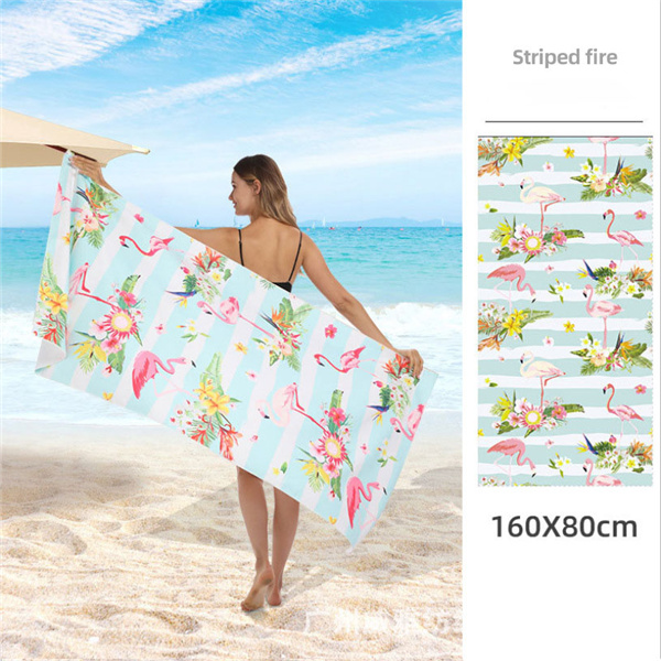 Double-sided velvet absorbent and quick-drying beach towel 3