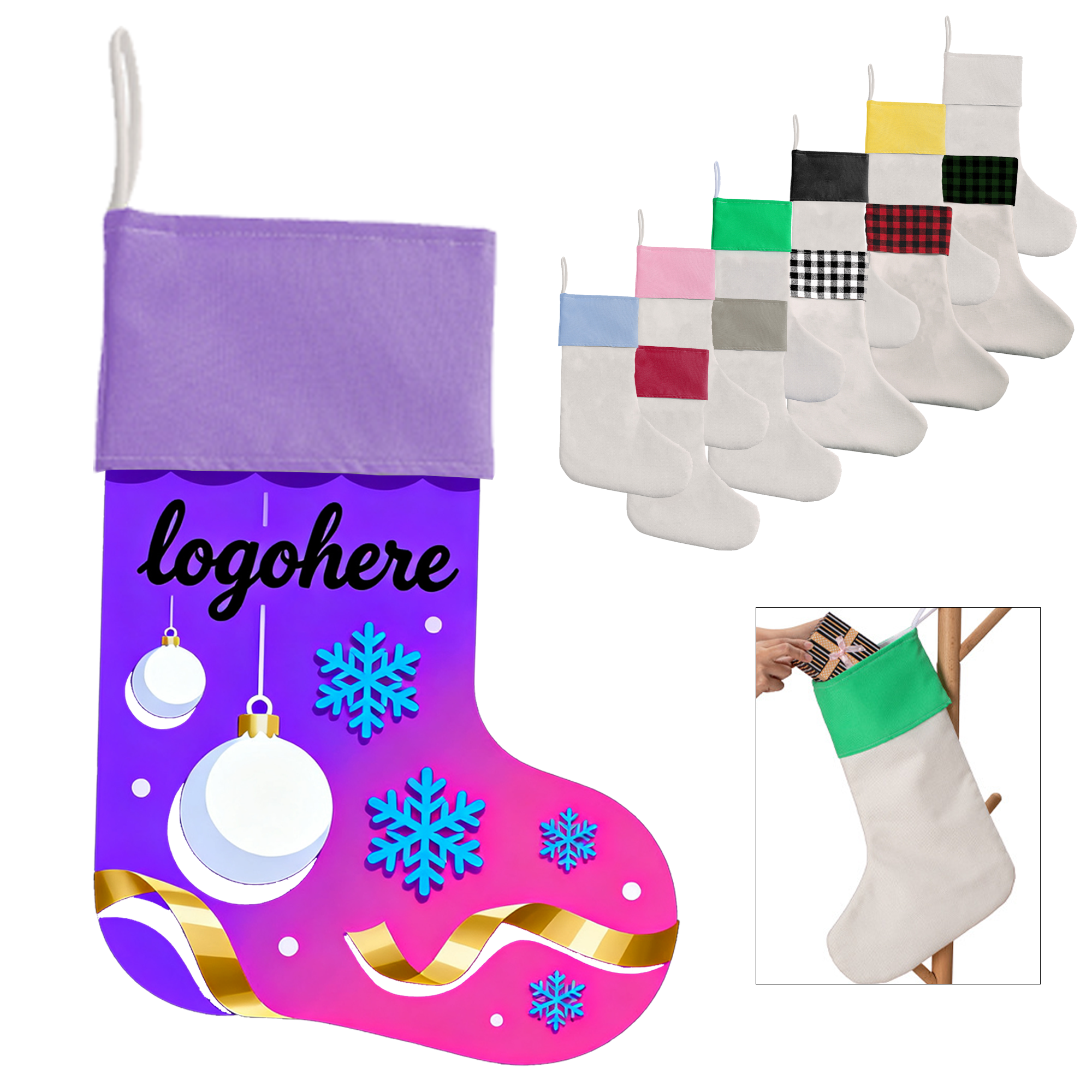 Personalized Santa Sock Bag 3