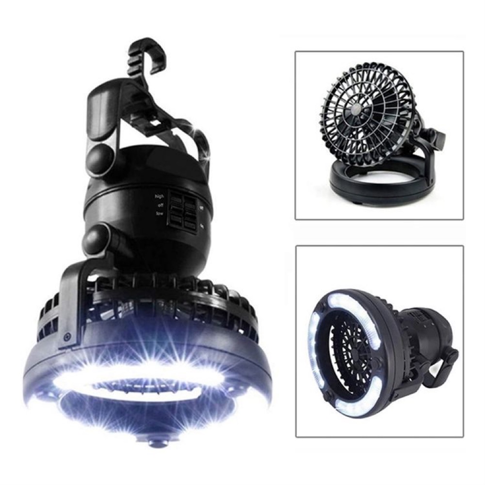 Camping Lantern Fan with LED & Dual-Speed Modes 3