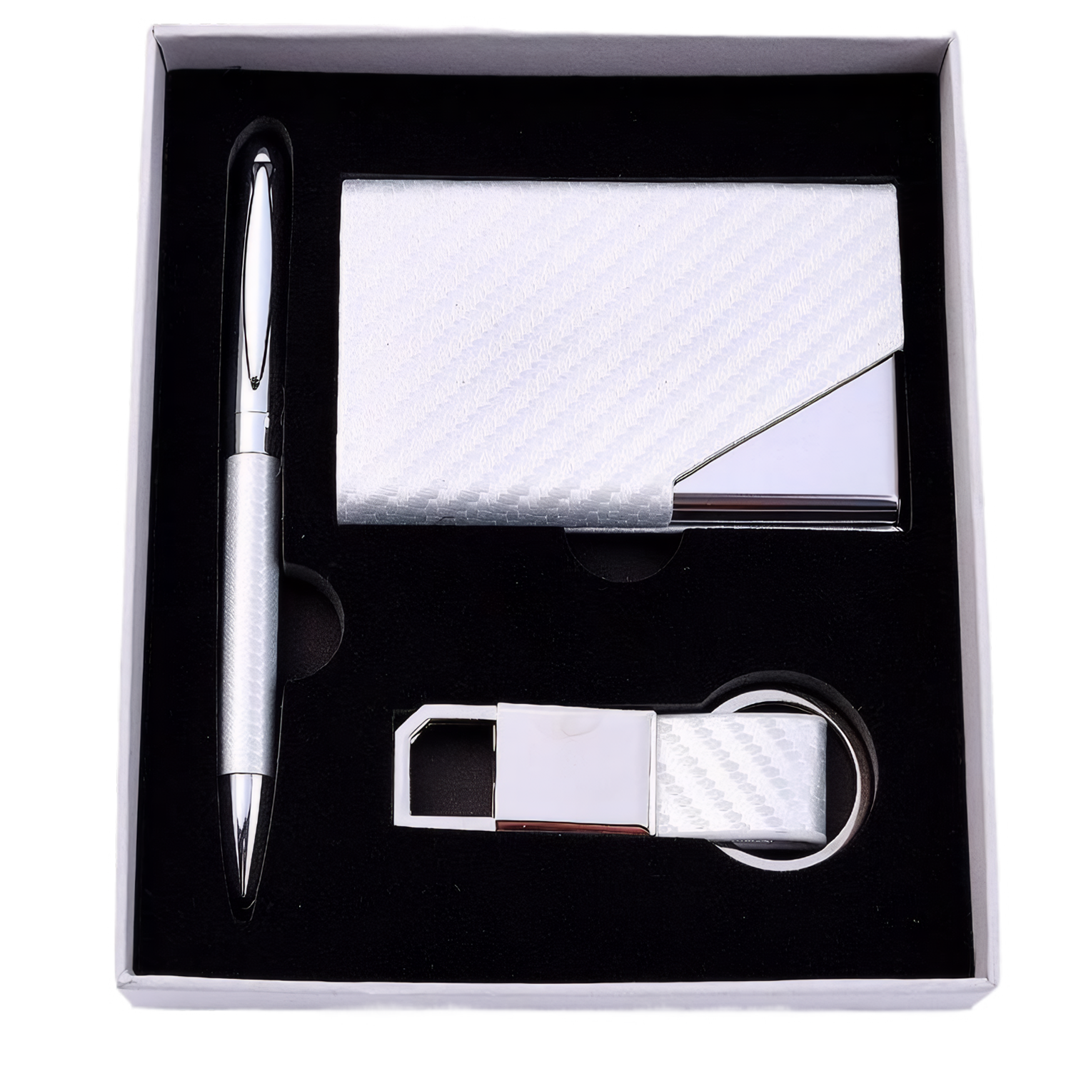 3Pcs Office Ballpoint Pen Card Case Keychain Gift Set 7