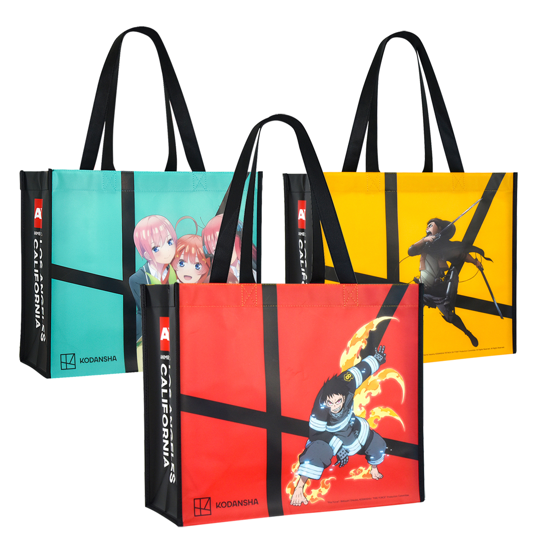 Custom Full-Color Laminated Non-Woven Trade show Tote Bag 14"x12"x6" 1