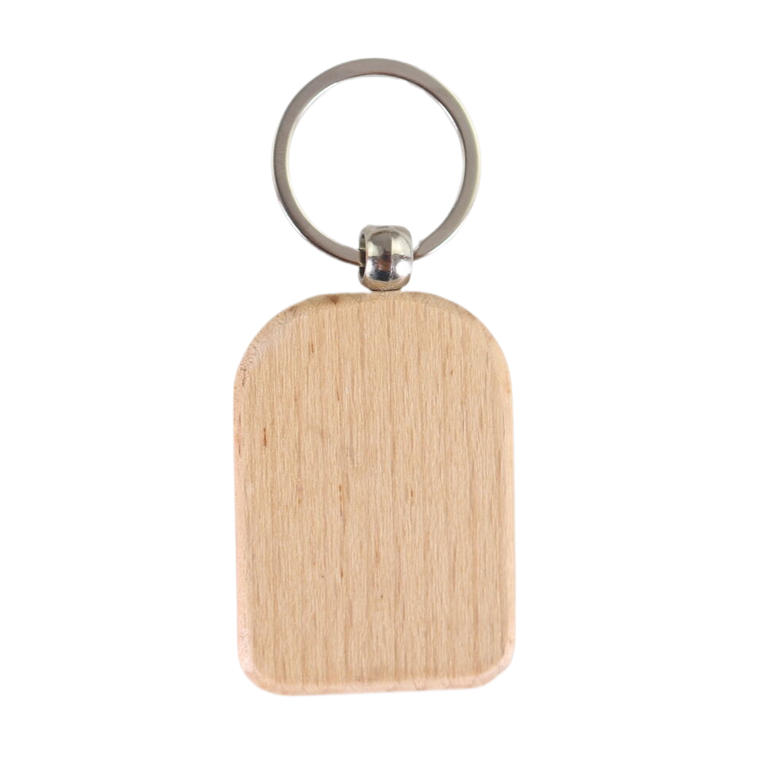 Arched Rectangle Wooden Keychain 1