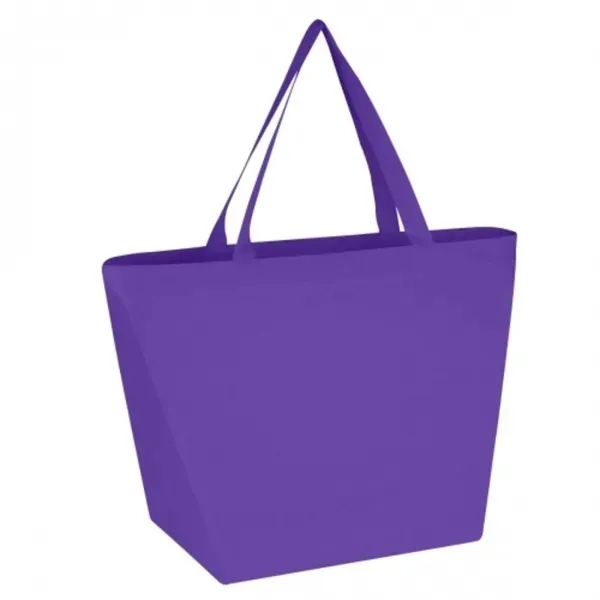 Eco-Friendly Budget Shopper Tote with Reusable Grocery Bag, custom non-woven bag with logo imprint 3