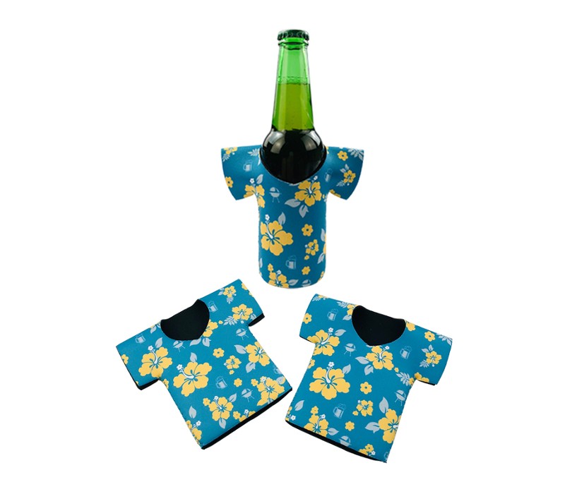 Neoprene R-neck T-shirt Shape Bottle Cooler, custom koozie with logo imprint 2