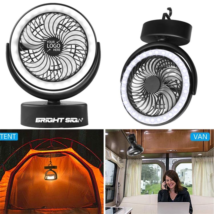 Portable Camping Fan With Led Lantern 1