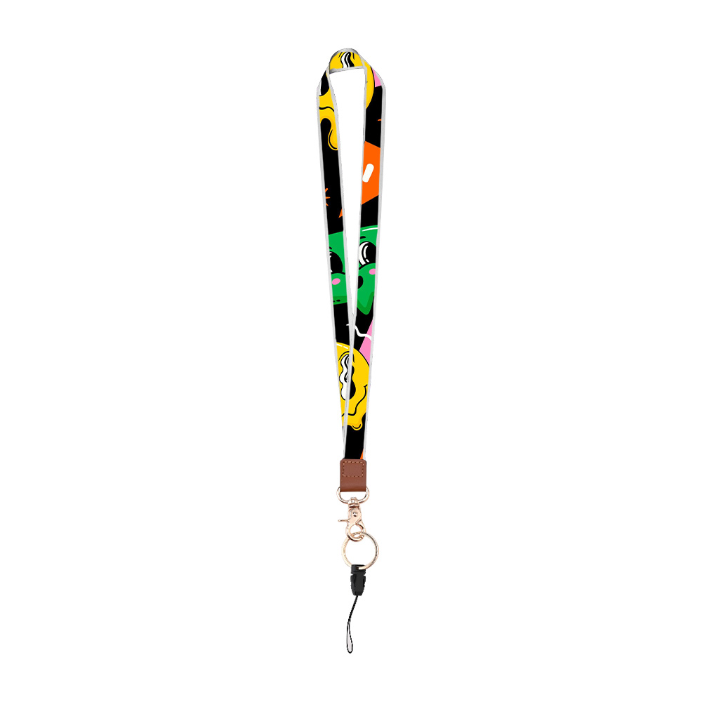1/2" Custom Polyester Leather Stitching Lanyard 5