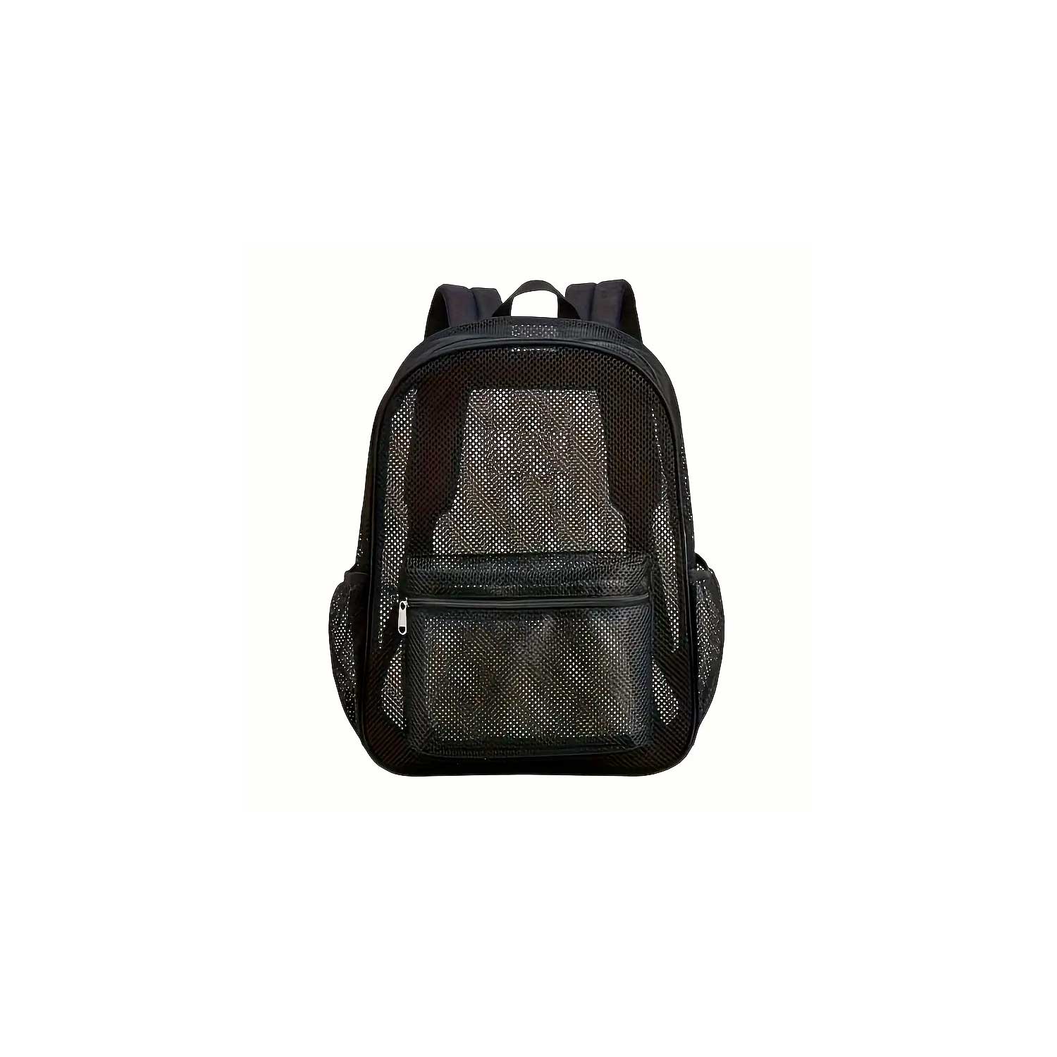 Durable, Lightweight & Portable Chic Black Mesh Backpack 4