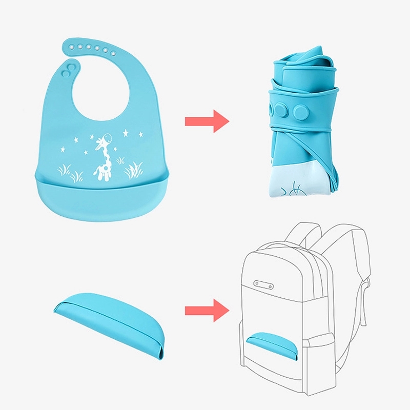 Silicone Baby Bib Set Adjustable Catch All Waterproof 15