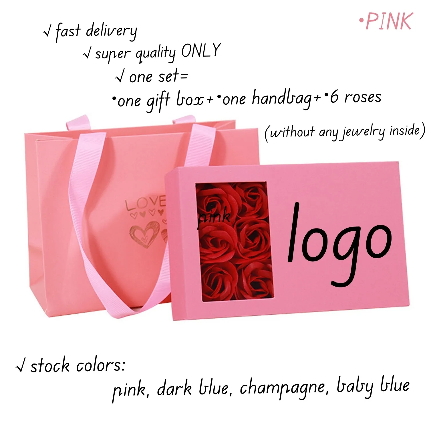 Set Jewelry Gift Box with Lids Six Eternal Rose Inside 8