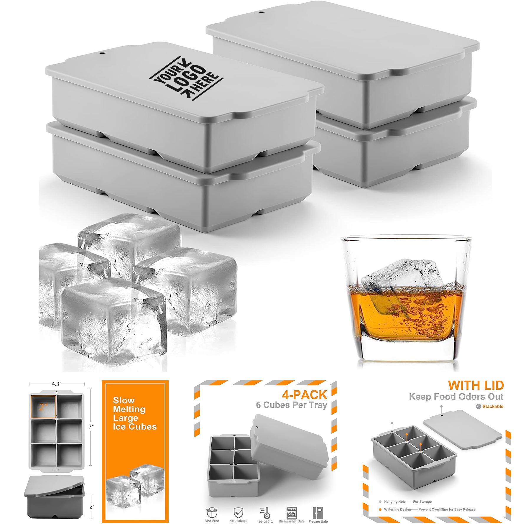 Silicone Large Ice Cube Trays 2