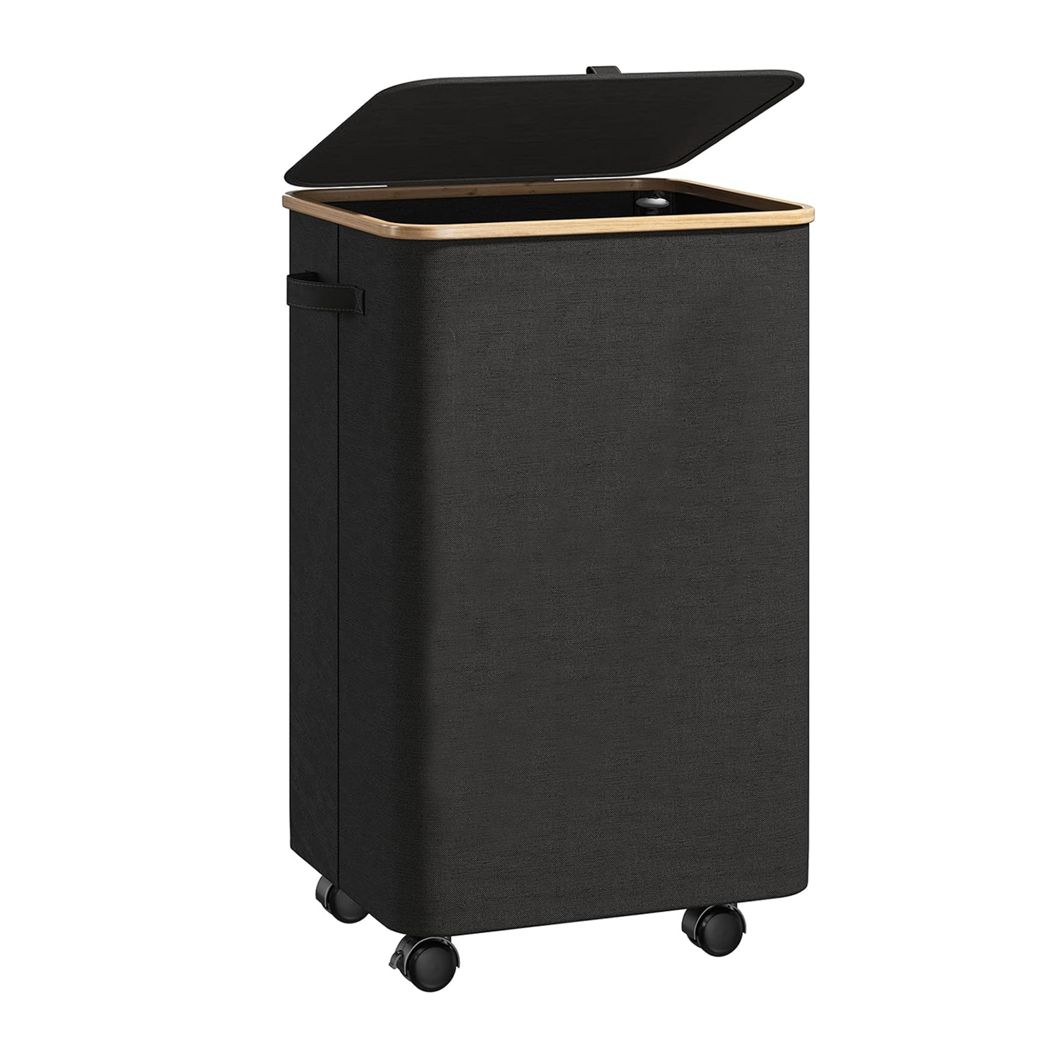 100L Oxford Laundry Basket with Wheels Lid 4