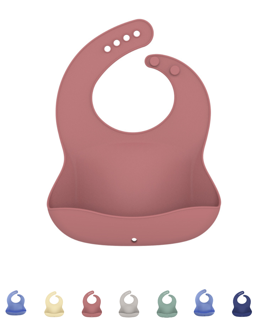 Baby Silicon Bibs with Food Catcher Pocket 2