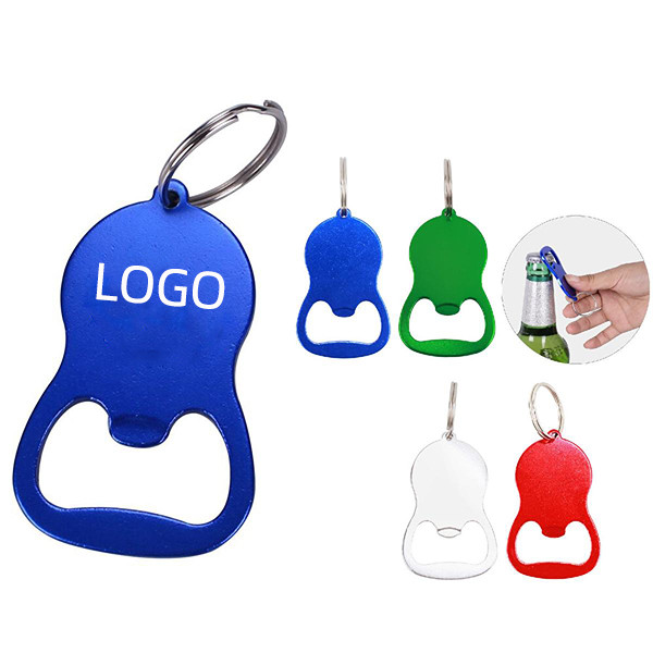 Gourd Shape Metal Bottle Opener W/ Keychain 2