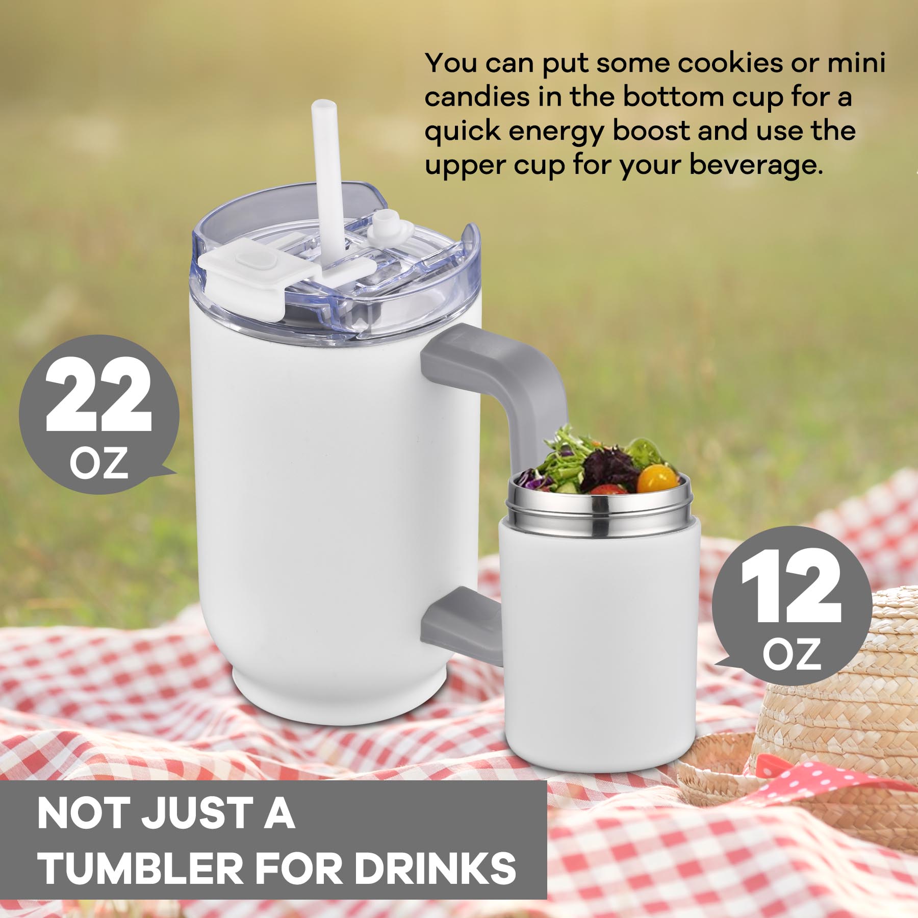 Boxed 34 Oz. 2-IN-1 Multifunctional Travel Handle Mug with Straw Lid 2