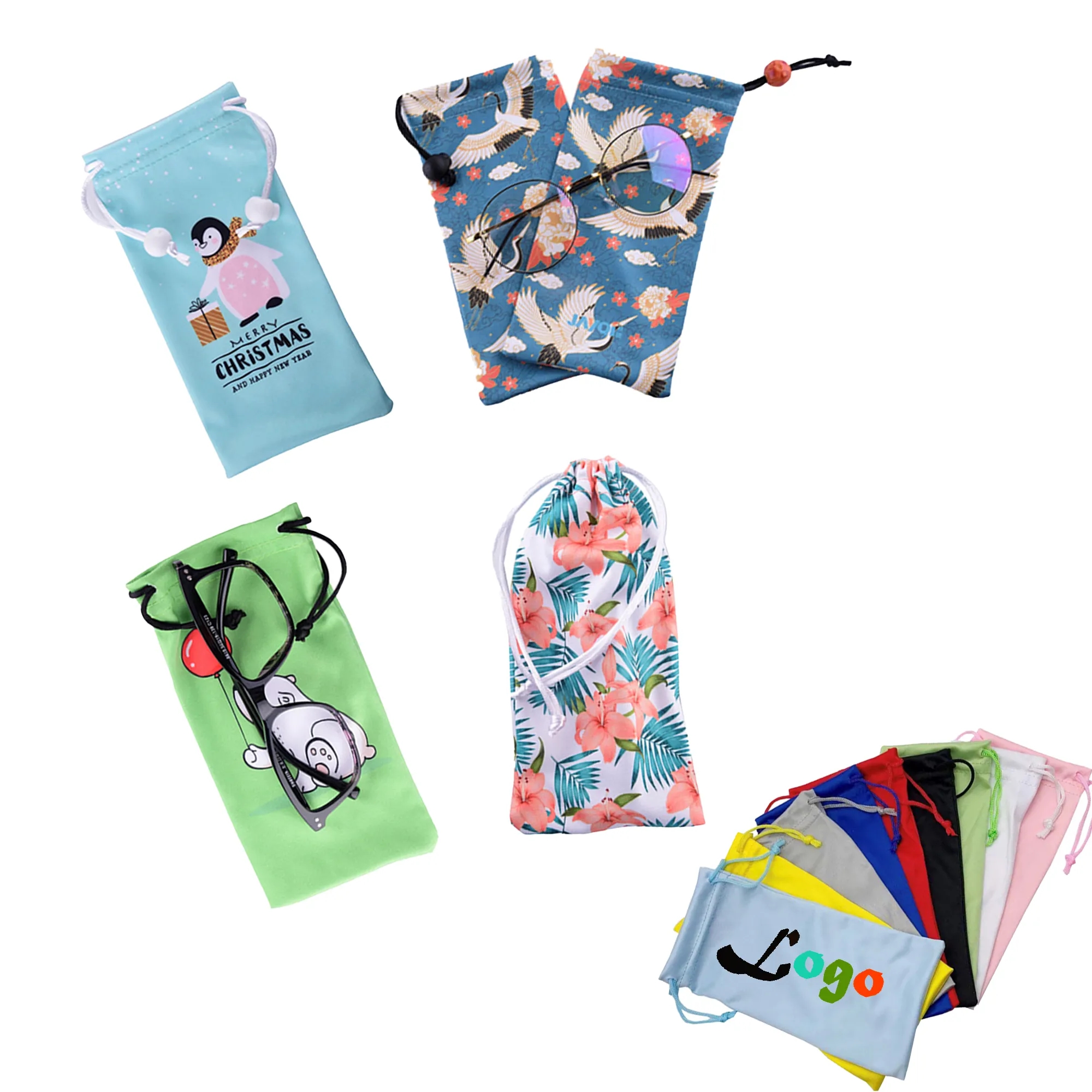 Full Color Microfiber Sunglasses Eyeglasses Pouch 2