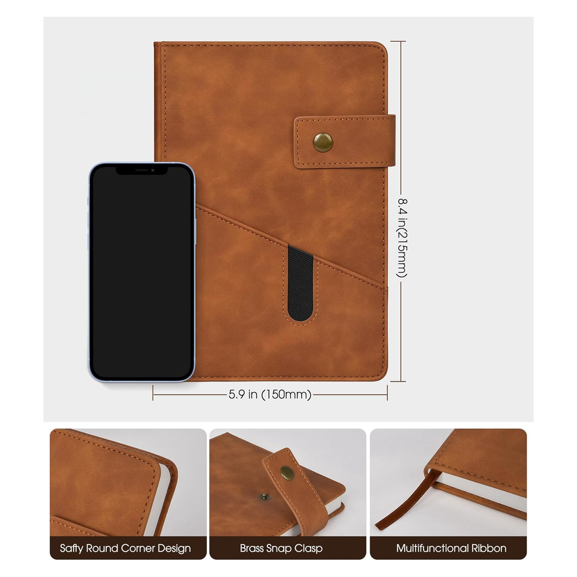 A5 Lined Leather Journal Notebook 200 Pages 3