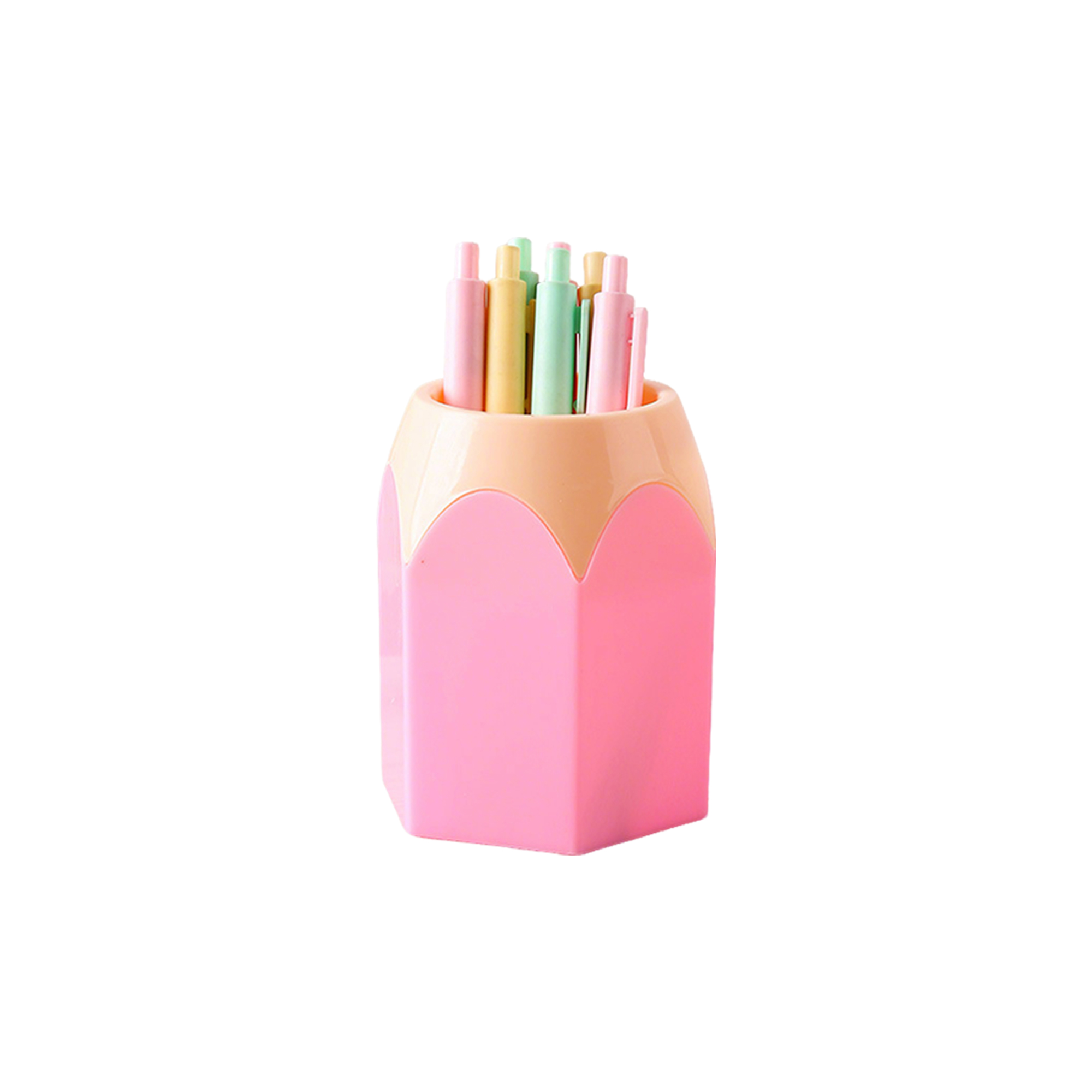 ABS Hexagonal Base Pencil Holder With Contrast Color 3.35" x 2.56" x 4.13" 7