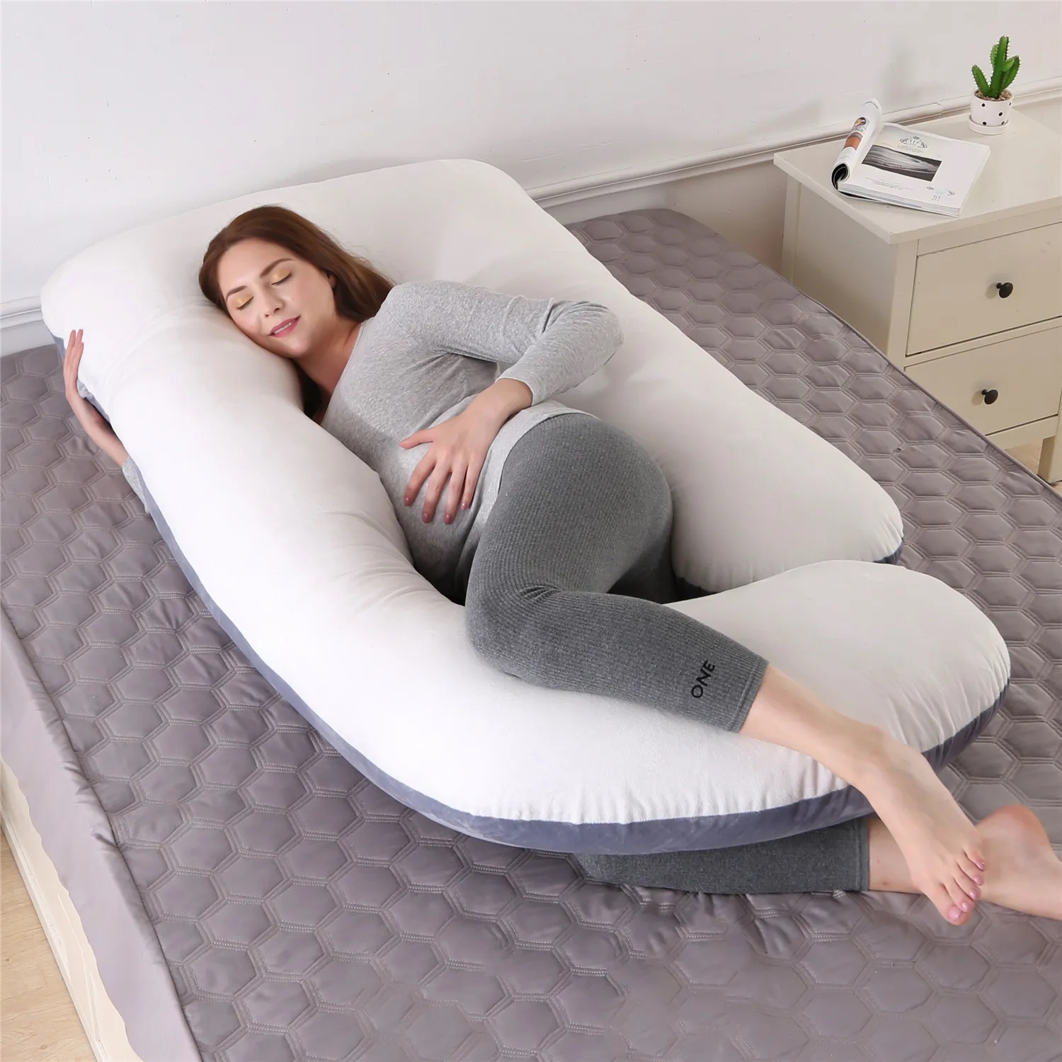 U Shaped Full Body Maternity Pillow With Removable Cover 5