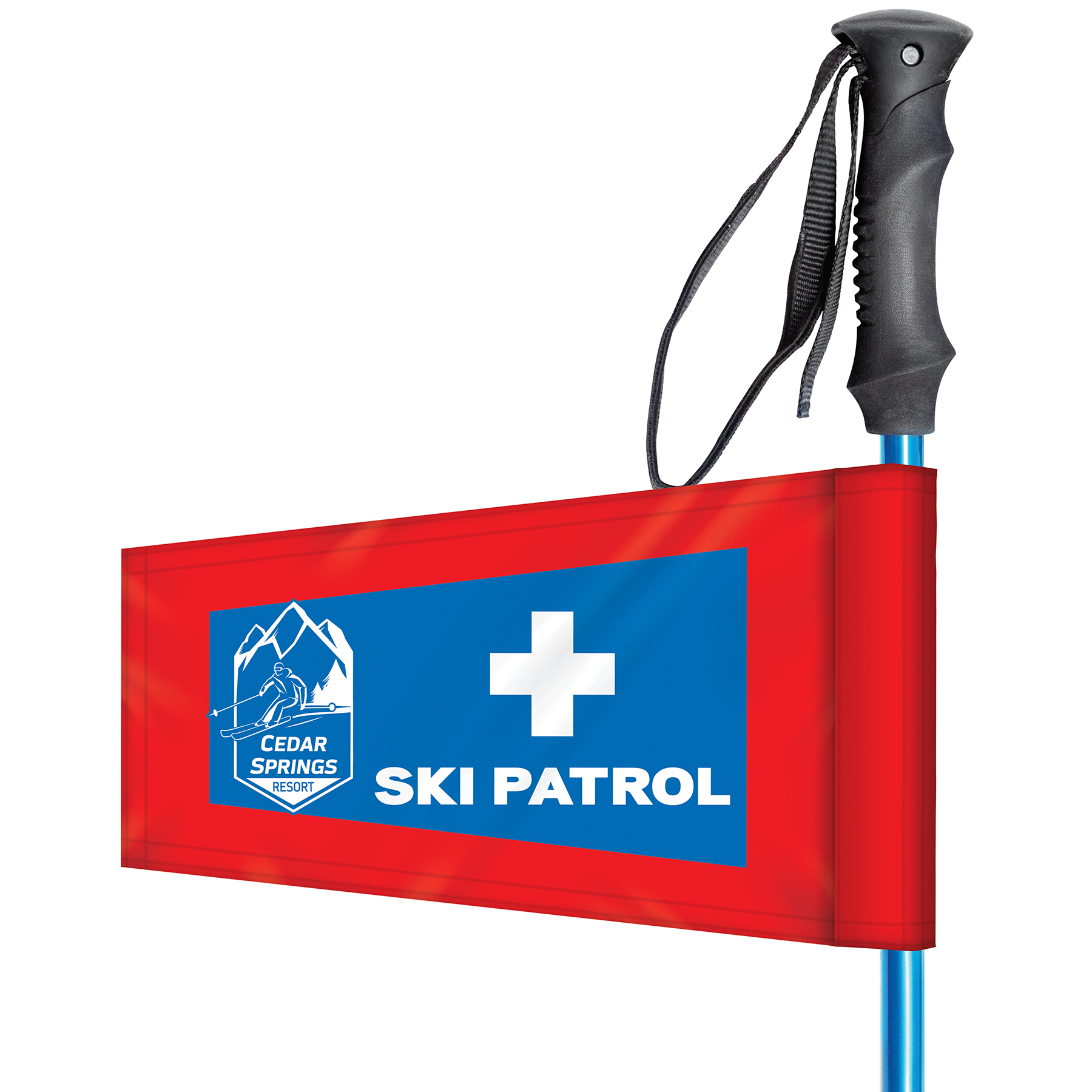 9" X 6" Double Sided Tapered Ski Pole Flag 4