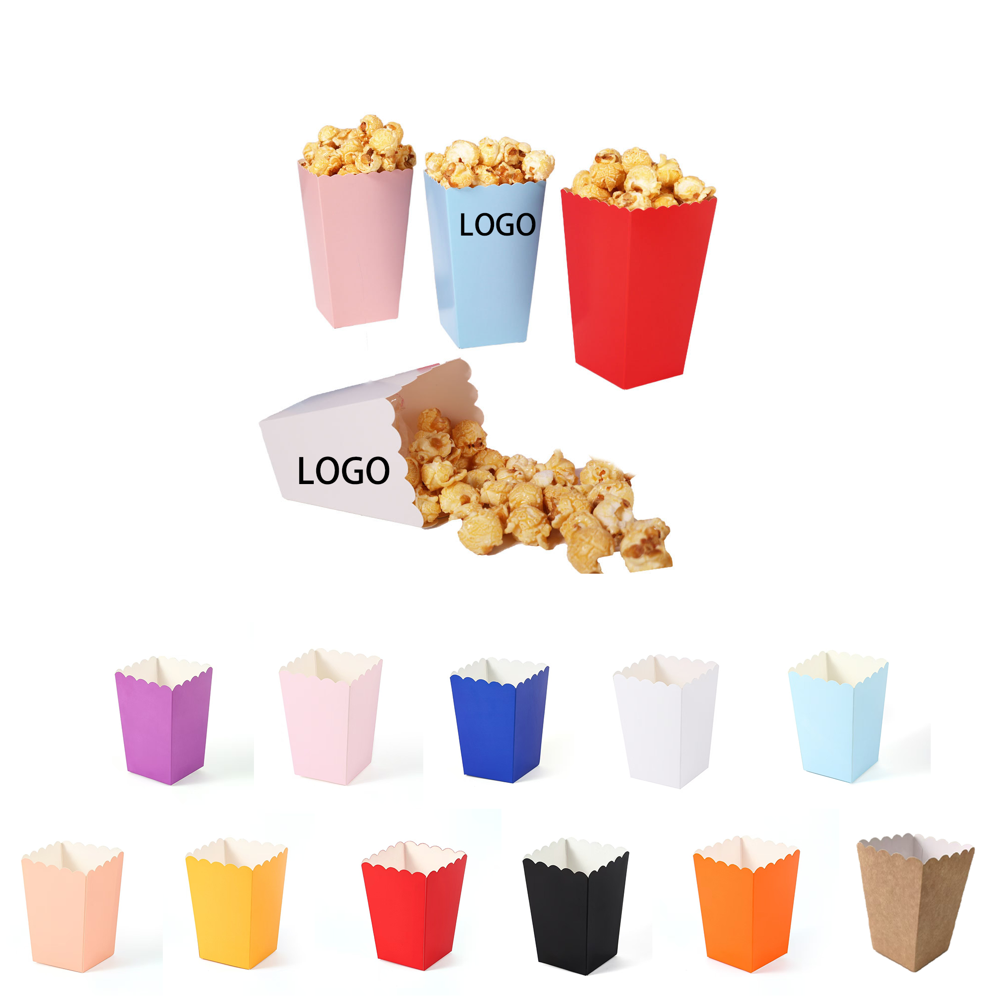 Foldable White Cardboard Popcorn Snack Box 2