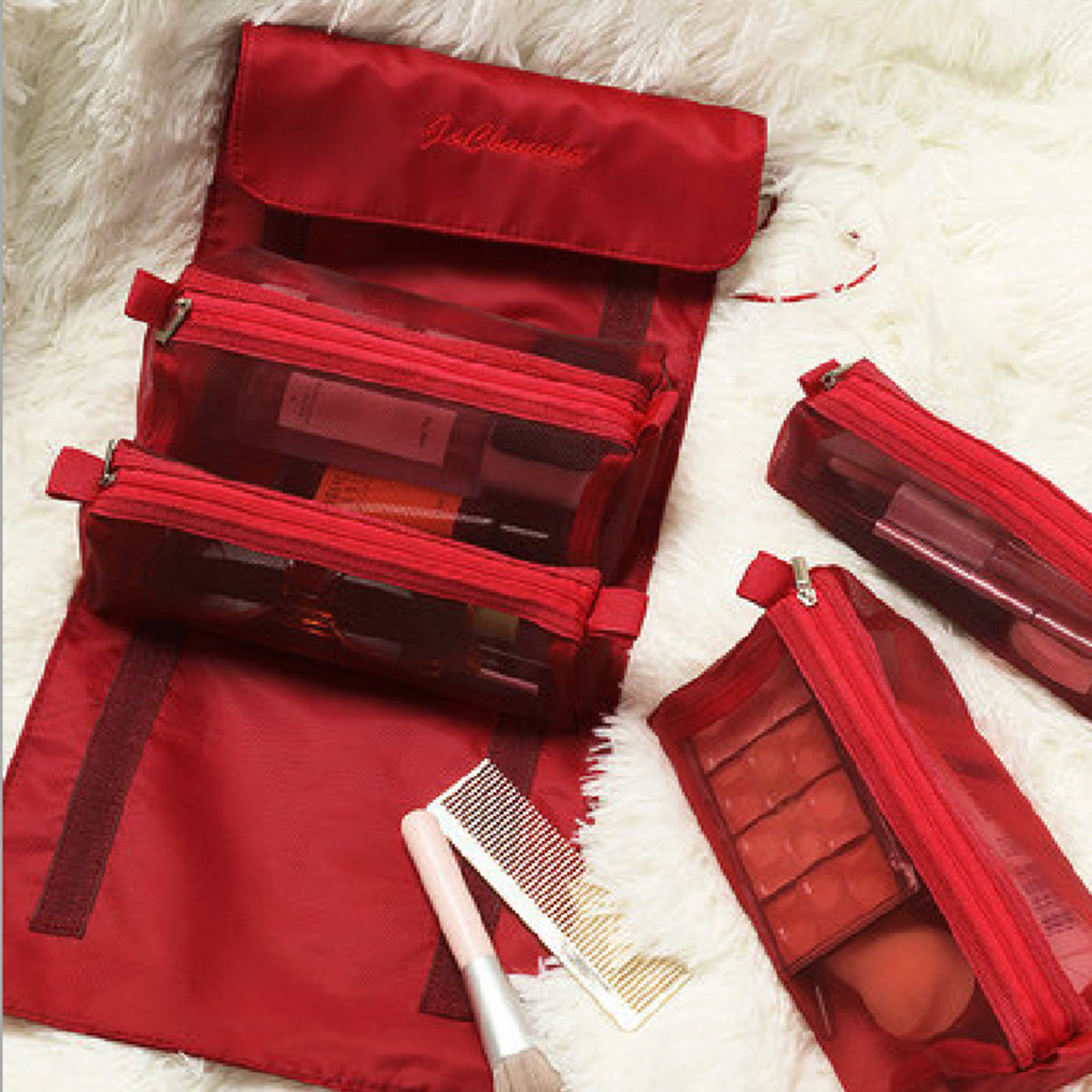 4 In 1 Detachable Mesh Cosmetic Bag 2
