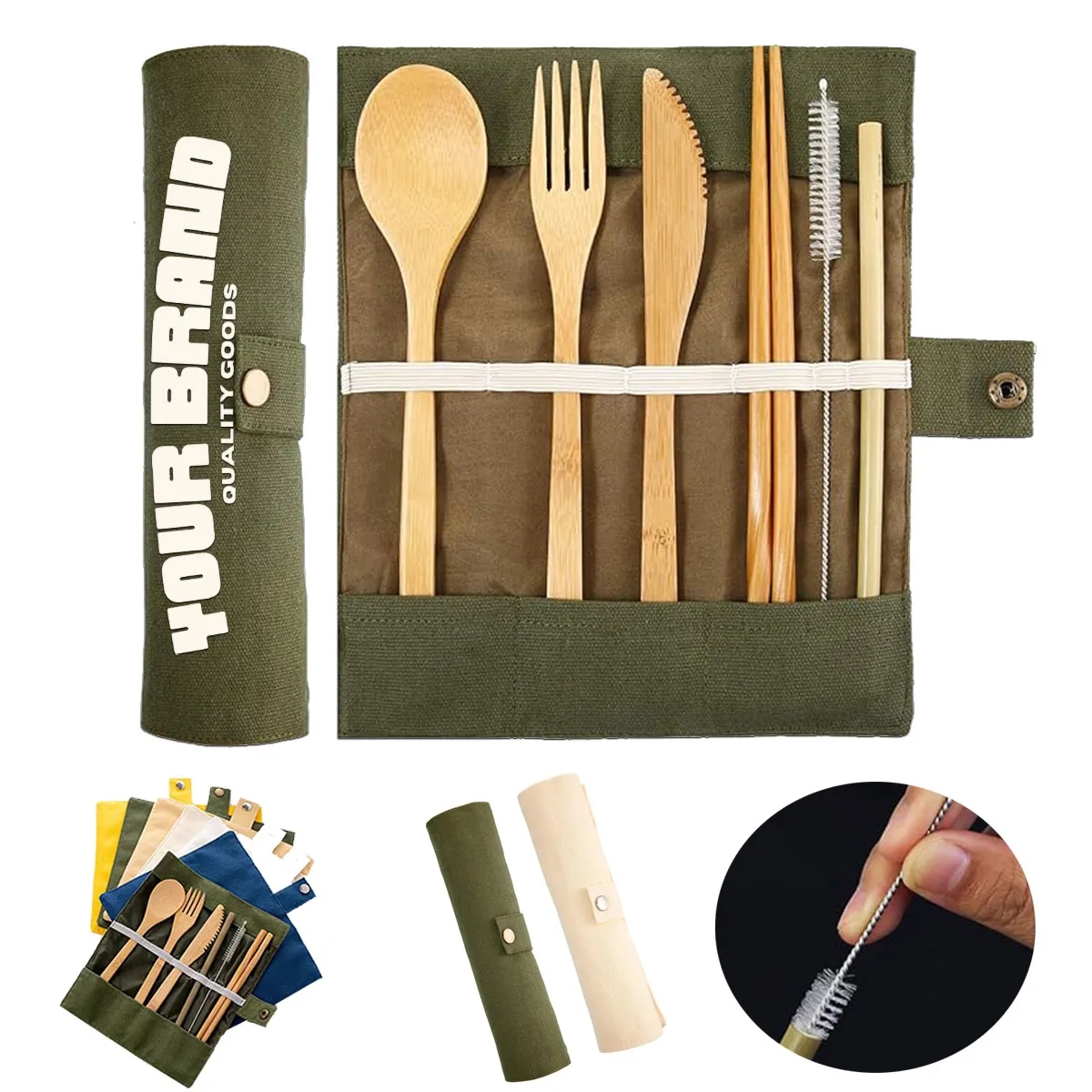 Environmentally Friendly Travel Bamboo Cutlery Sets 2